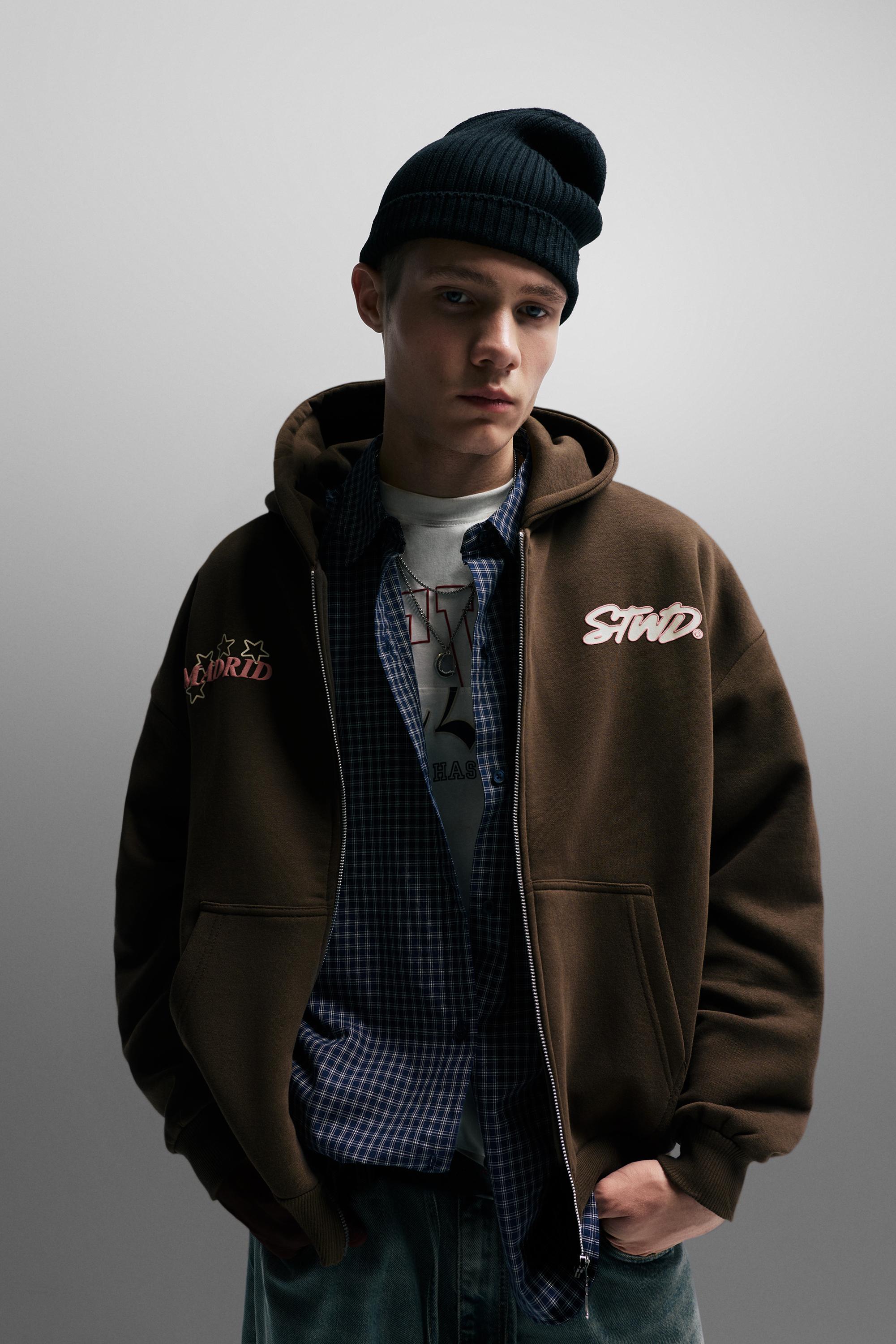 STWD Madrid fermuarlı kapüşonlu sweatshirt - Görsel 18