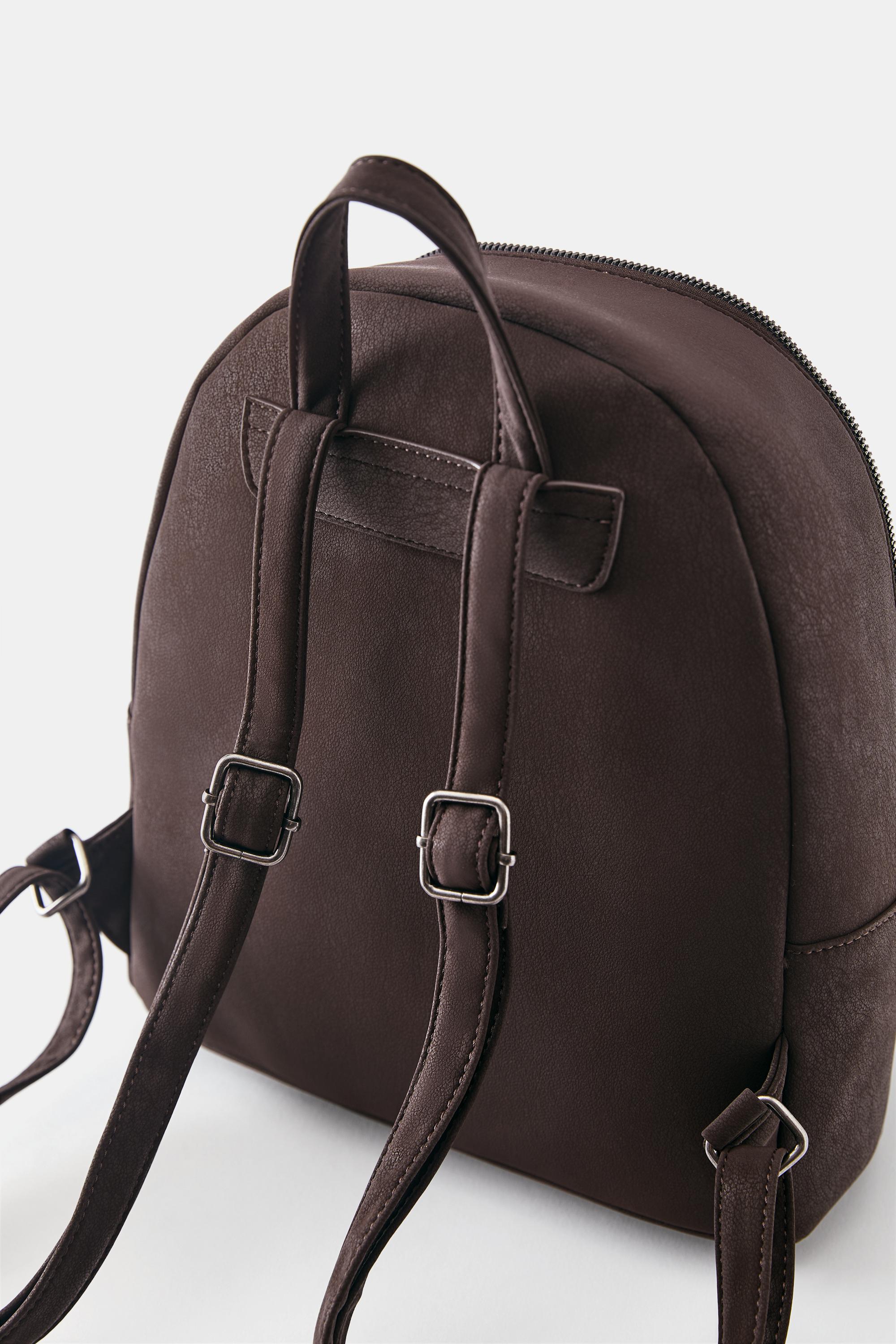 Rubberised backpack — Brown