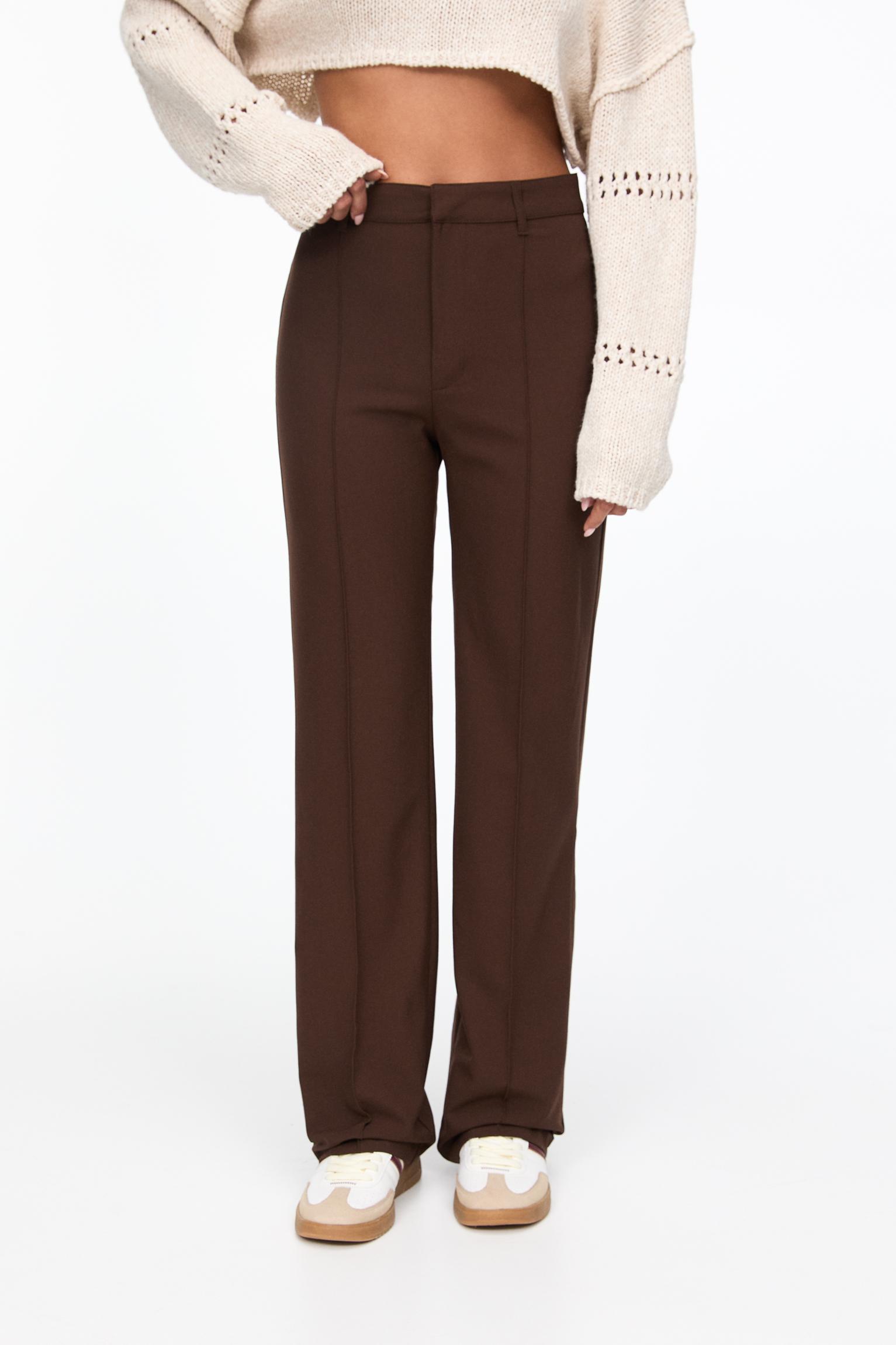 Smart trousers with seam detail — Brown