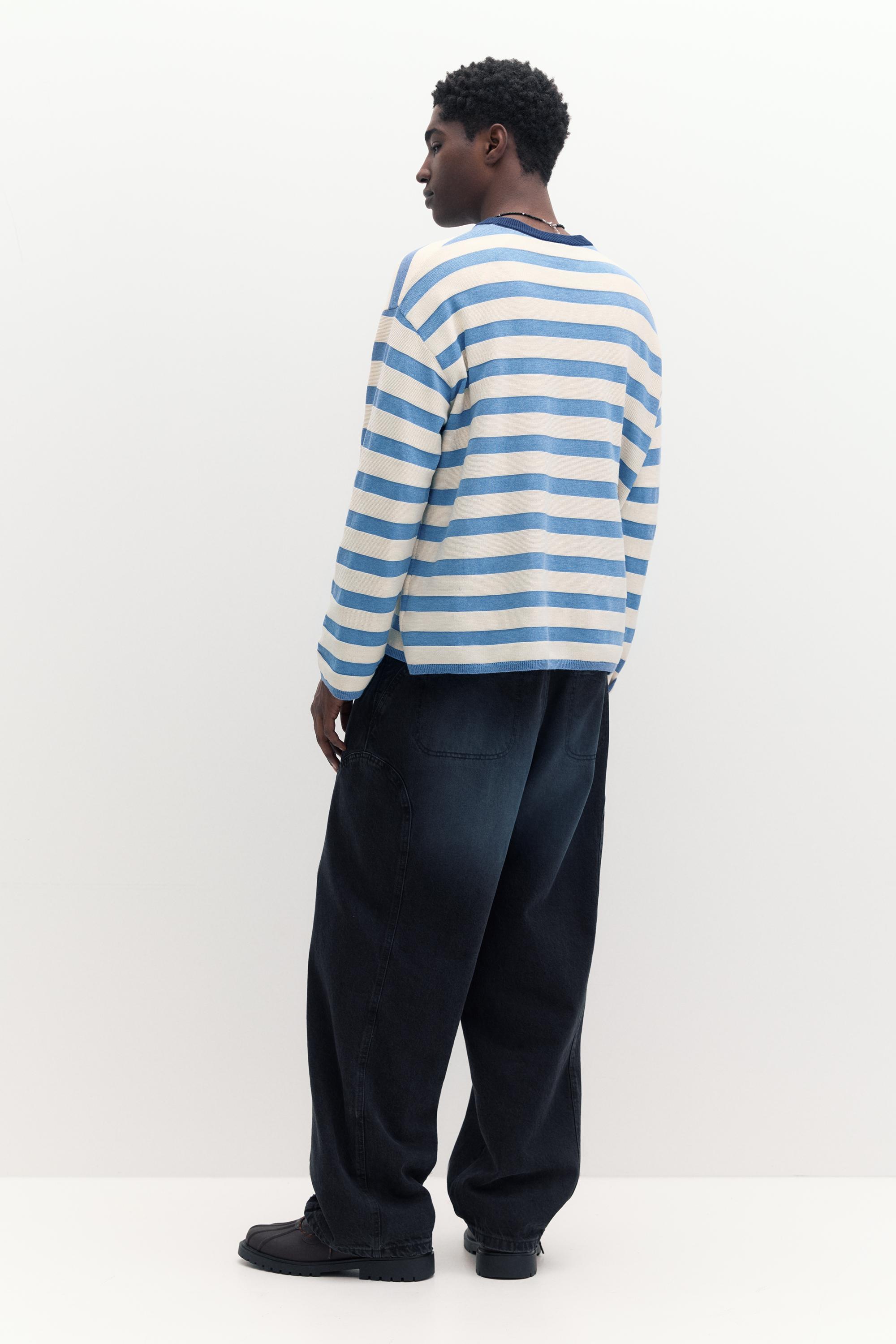 Çizgili örgü tişört - Görsel 22