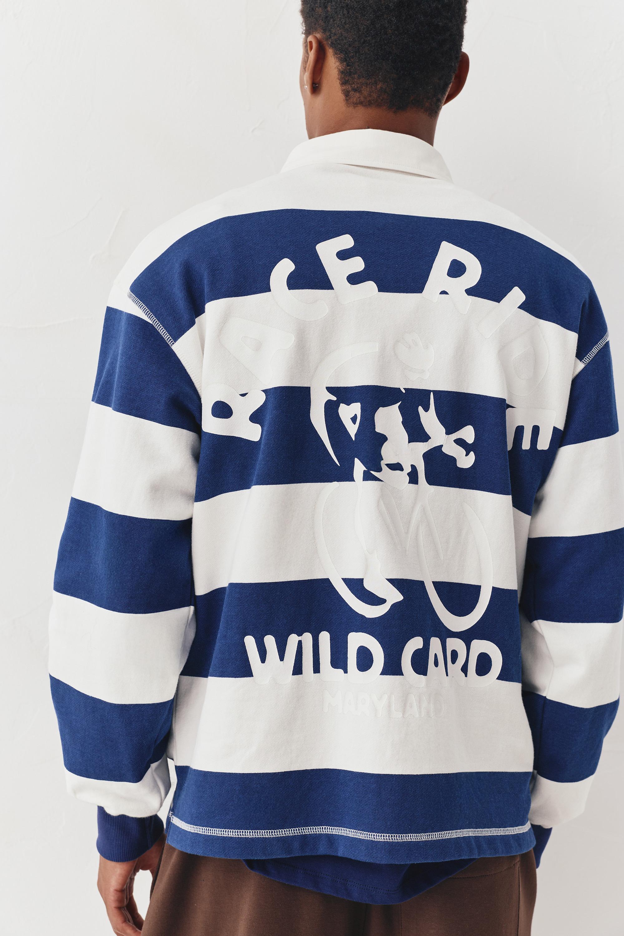 Bisikletçi nakışlı çizgili polo tişört - Görsel 12