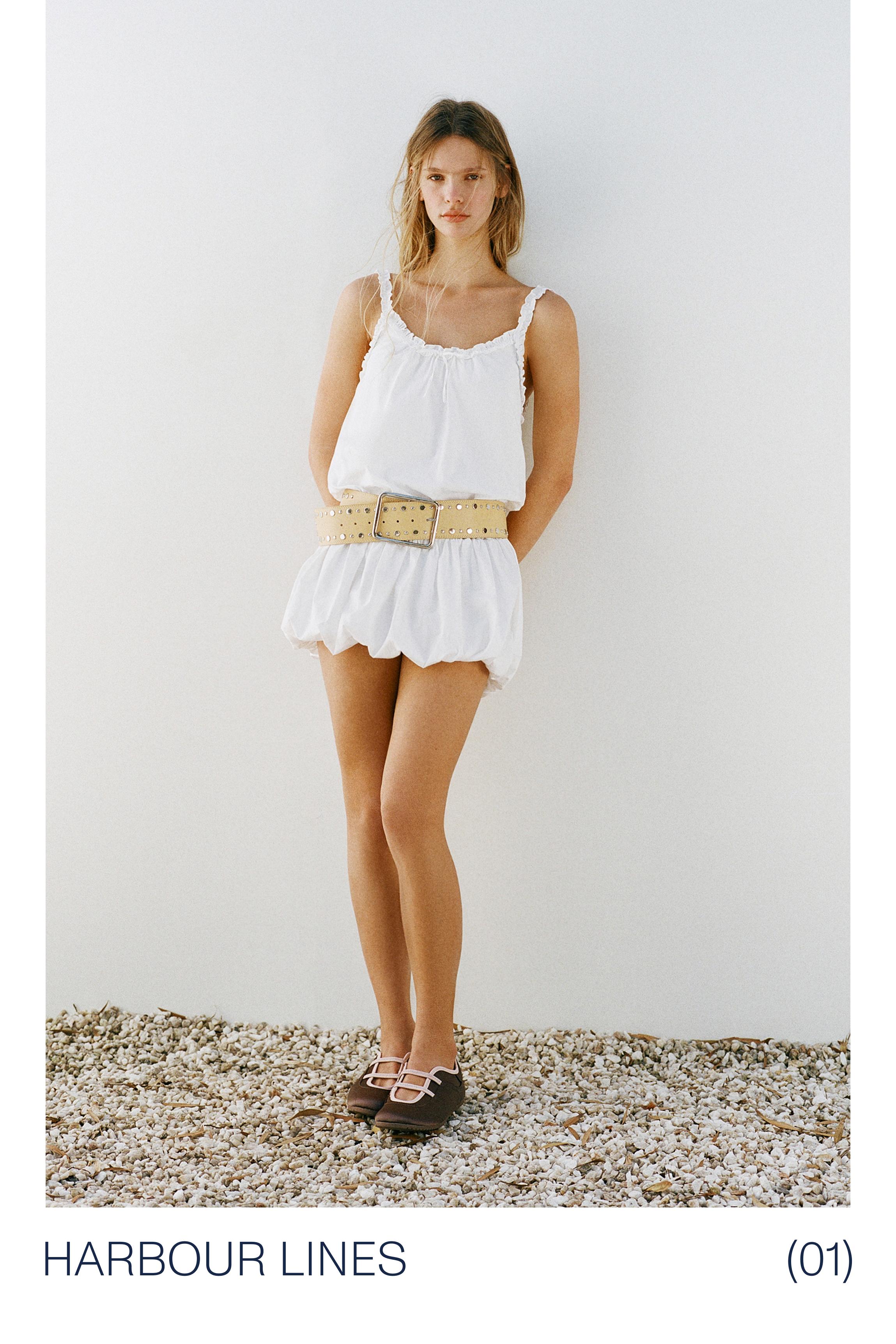 Kısa balon beyaz elbise - Görsel 19