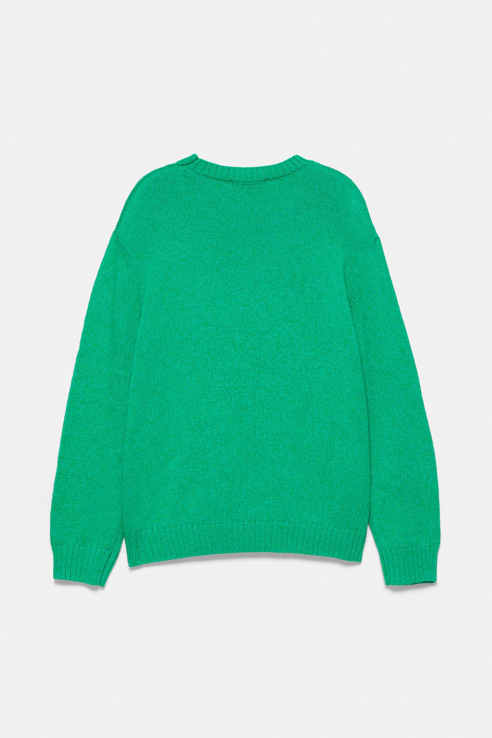 Round neck jumper — Green