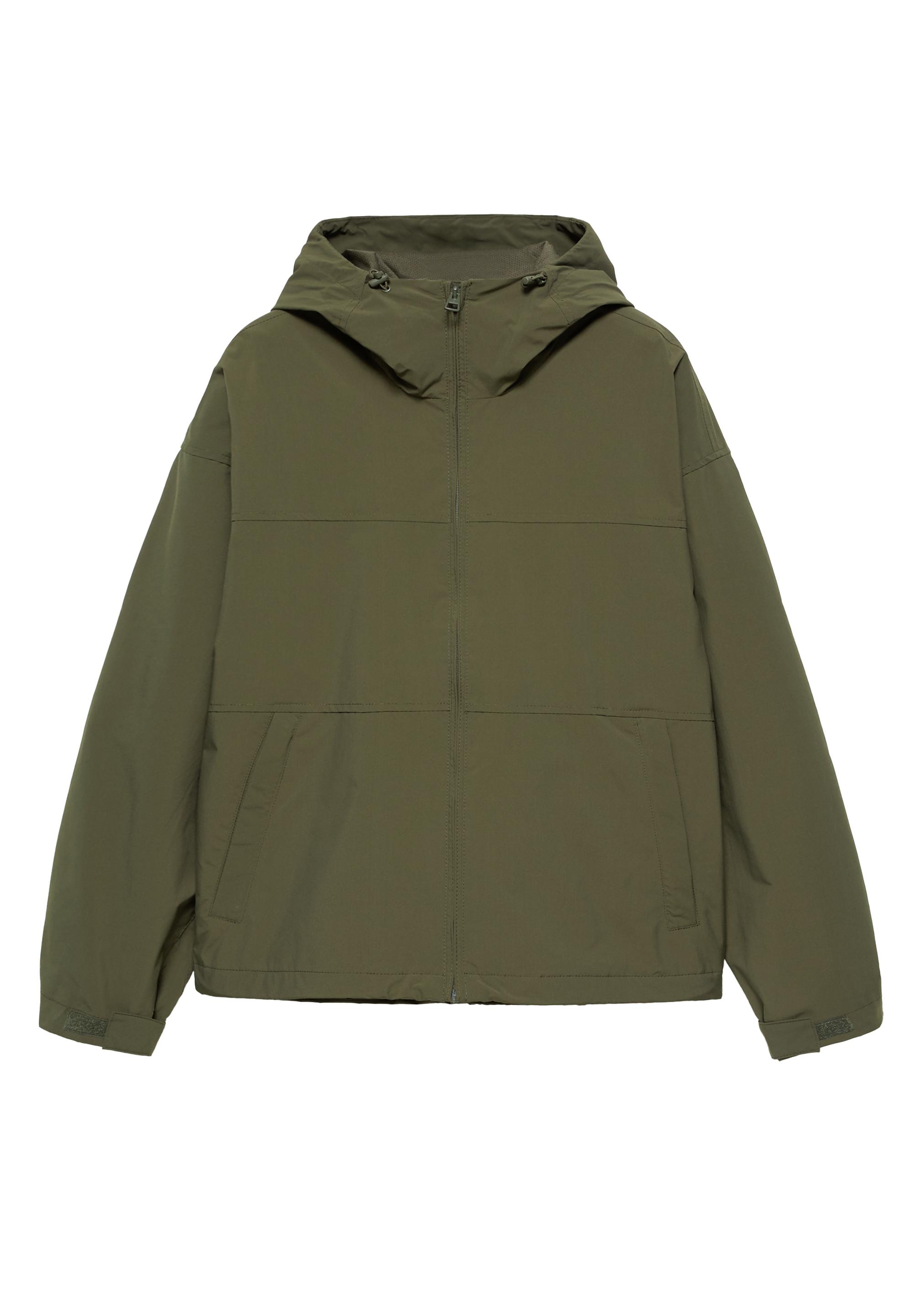 Lightweight hooded raincoat — Khaki