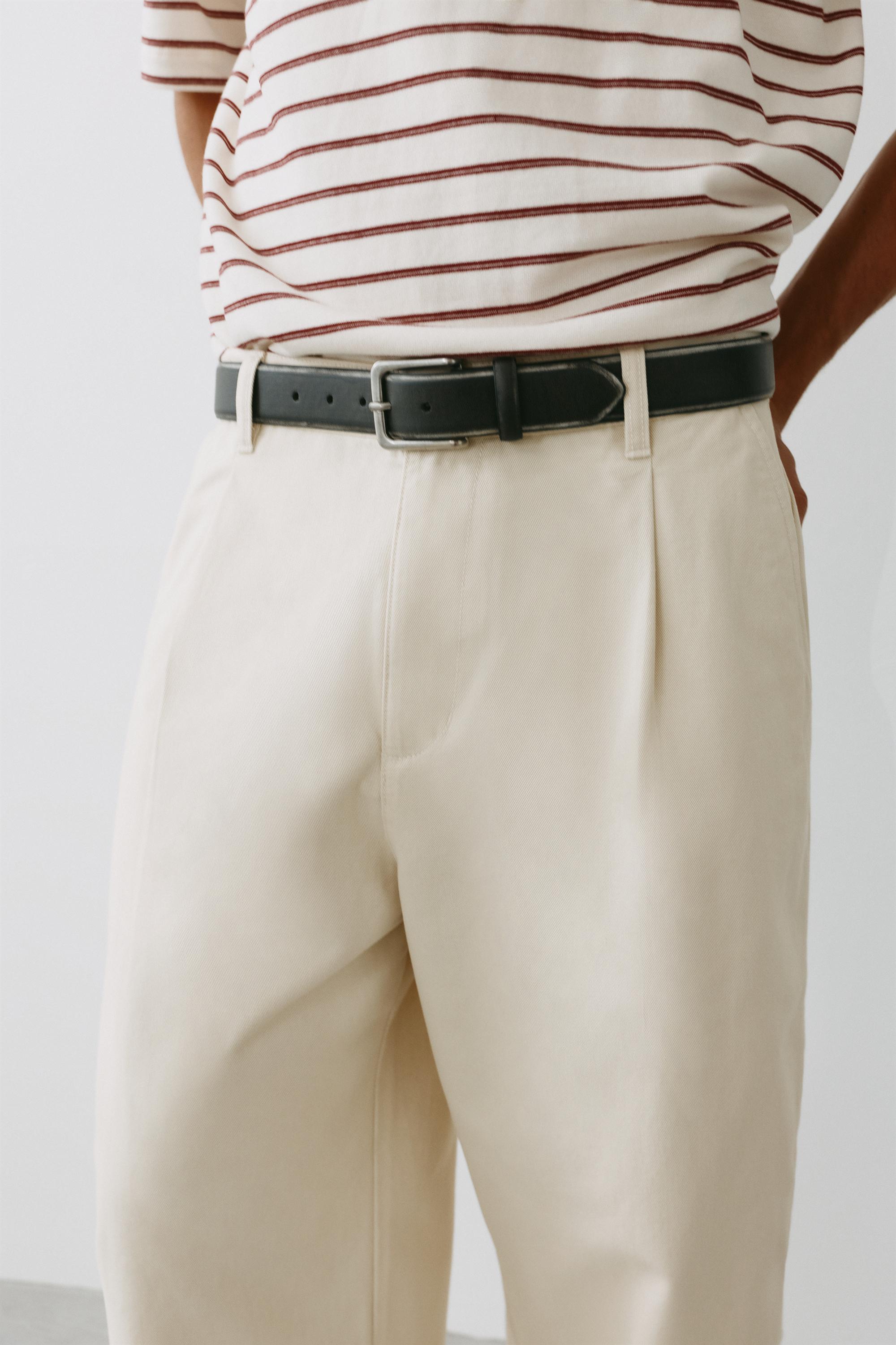 Baggy darted chinos — Off white