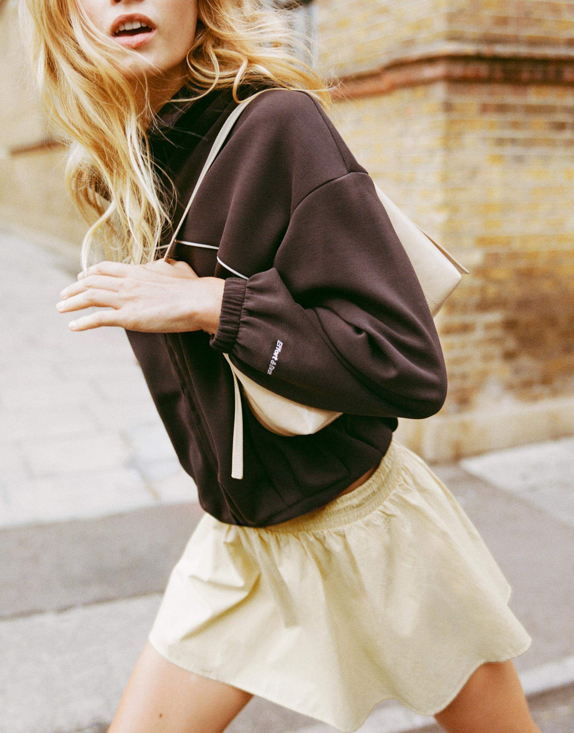 Technical mini skirt with stopper — Vanilla