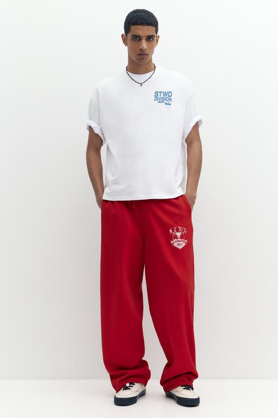 Pull&Bear - T-shirt coupe carrée avec imprimé graphique dans le dos