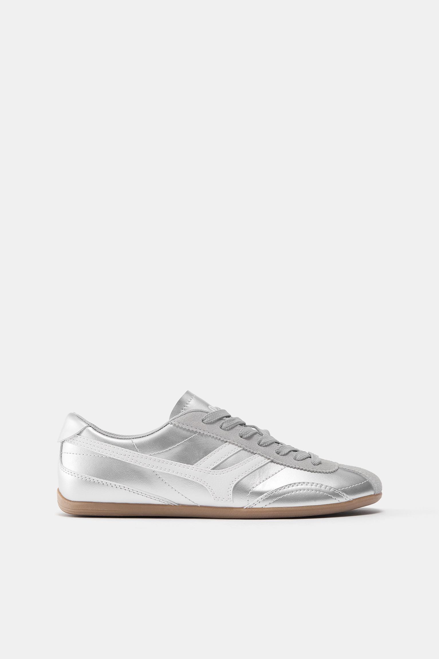 Retro metallic trainers — Silver
