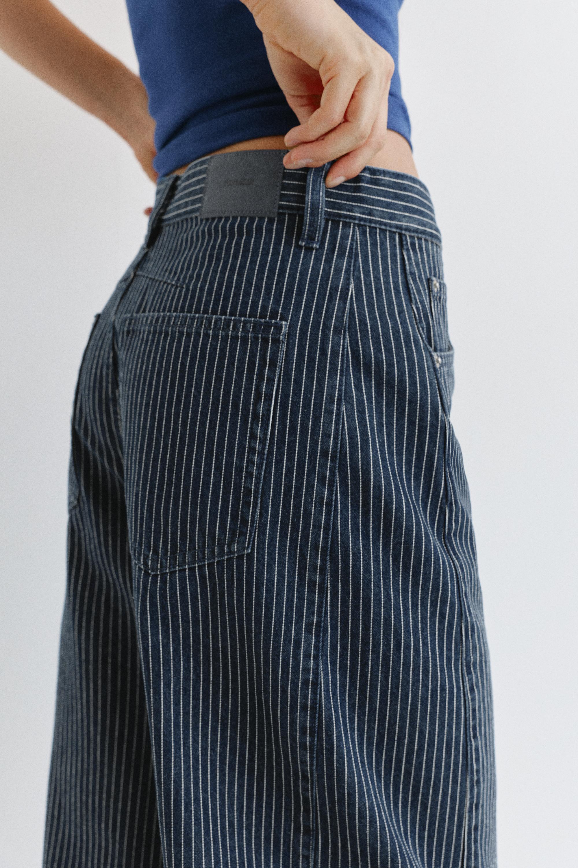 Dikişli çizgili balon jean - Görsel 16