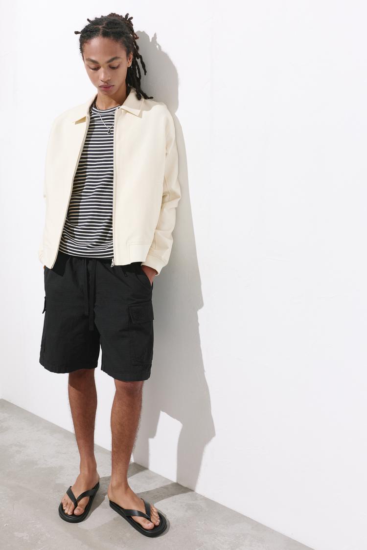 Ripstop cargo Bermuda shorts — Black