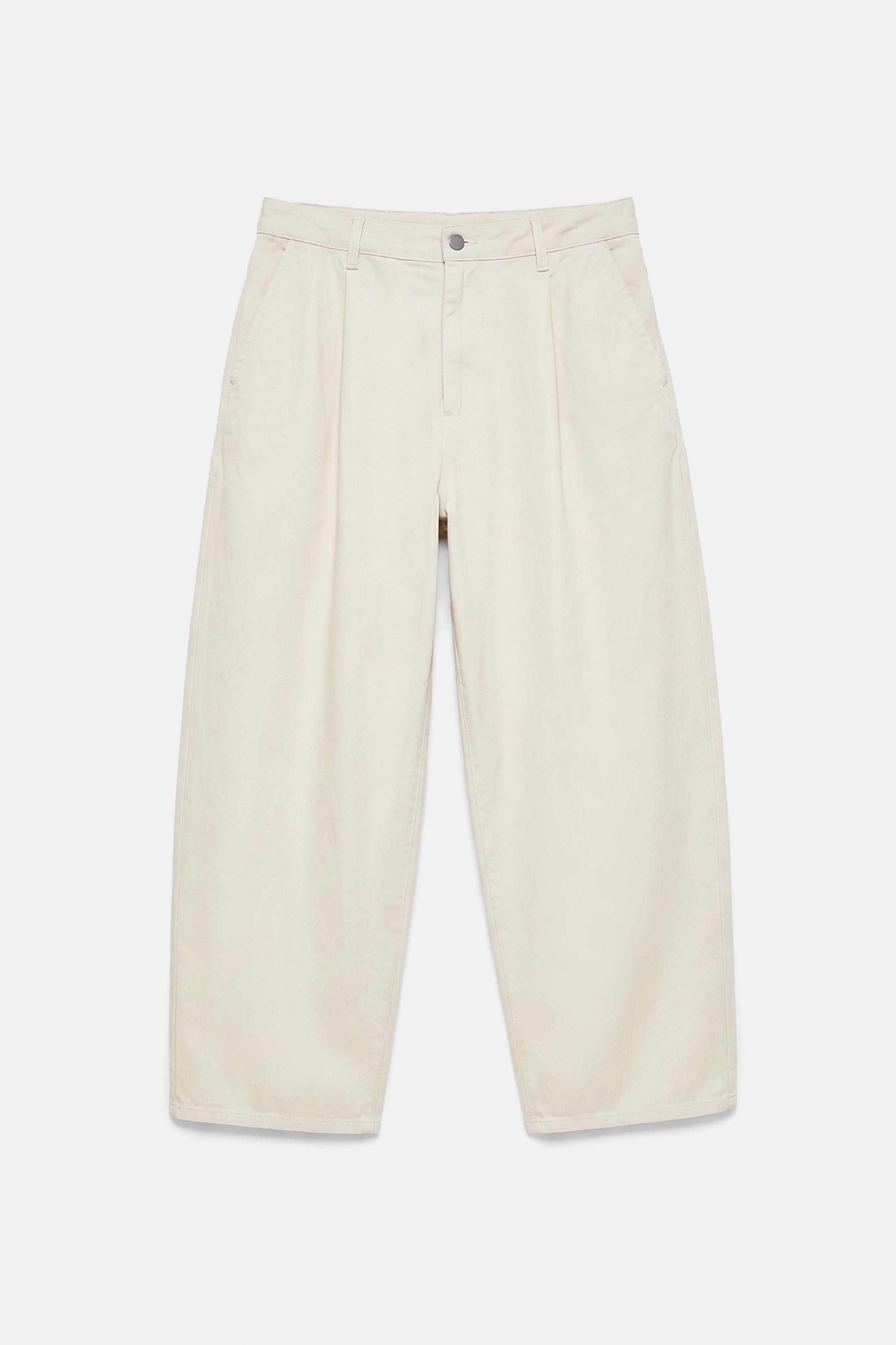 Baggy darted chinos — Off white