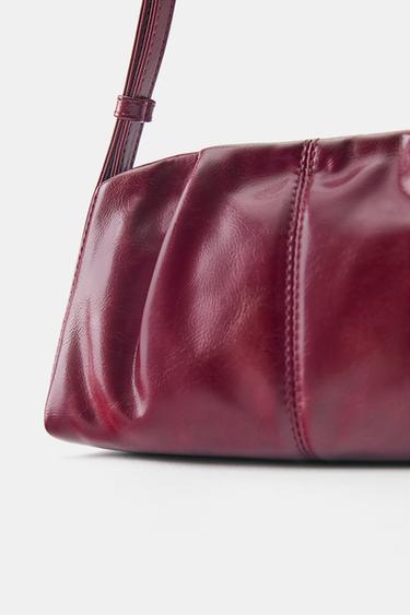 Suede pleated shoulder bag — Red 4
