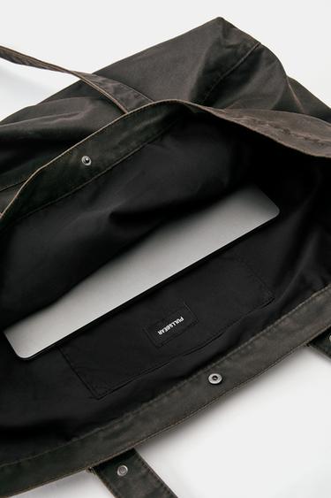Waxed suede shopper bag — 1-707 6