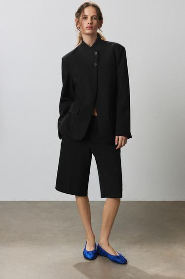 Black double-breasted blazer — Black 5