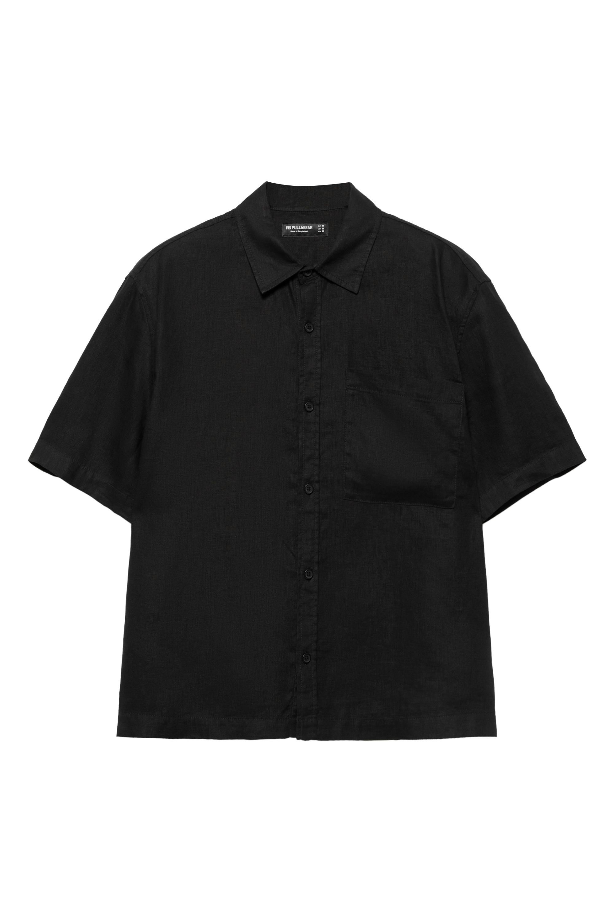 %100 keten kısa kollu gömlek - Görsel 19