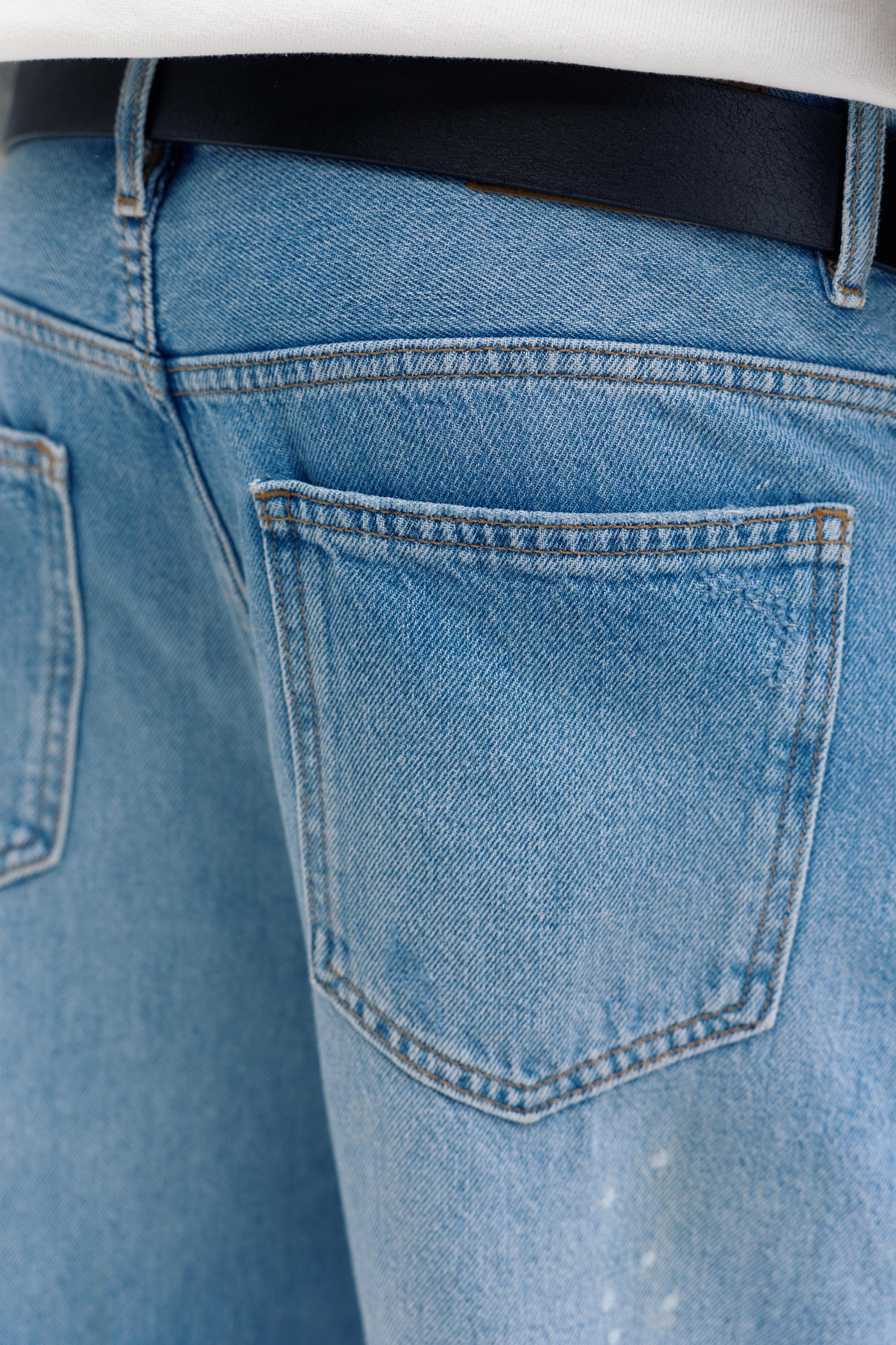 Ripped slim fit bootcut jeans — Pale indigo