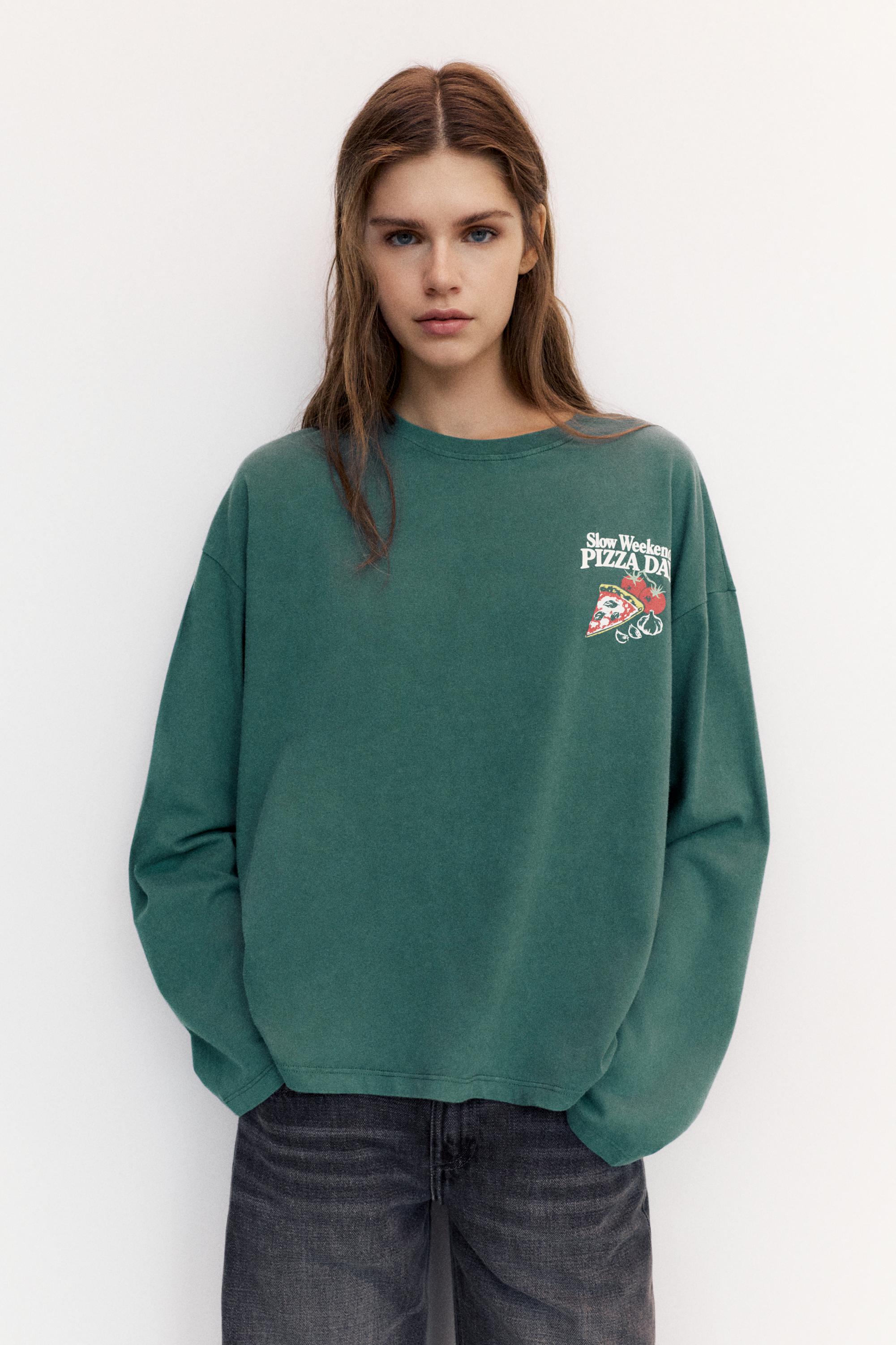 Camiseta oversize gráfico pizza