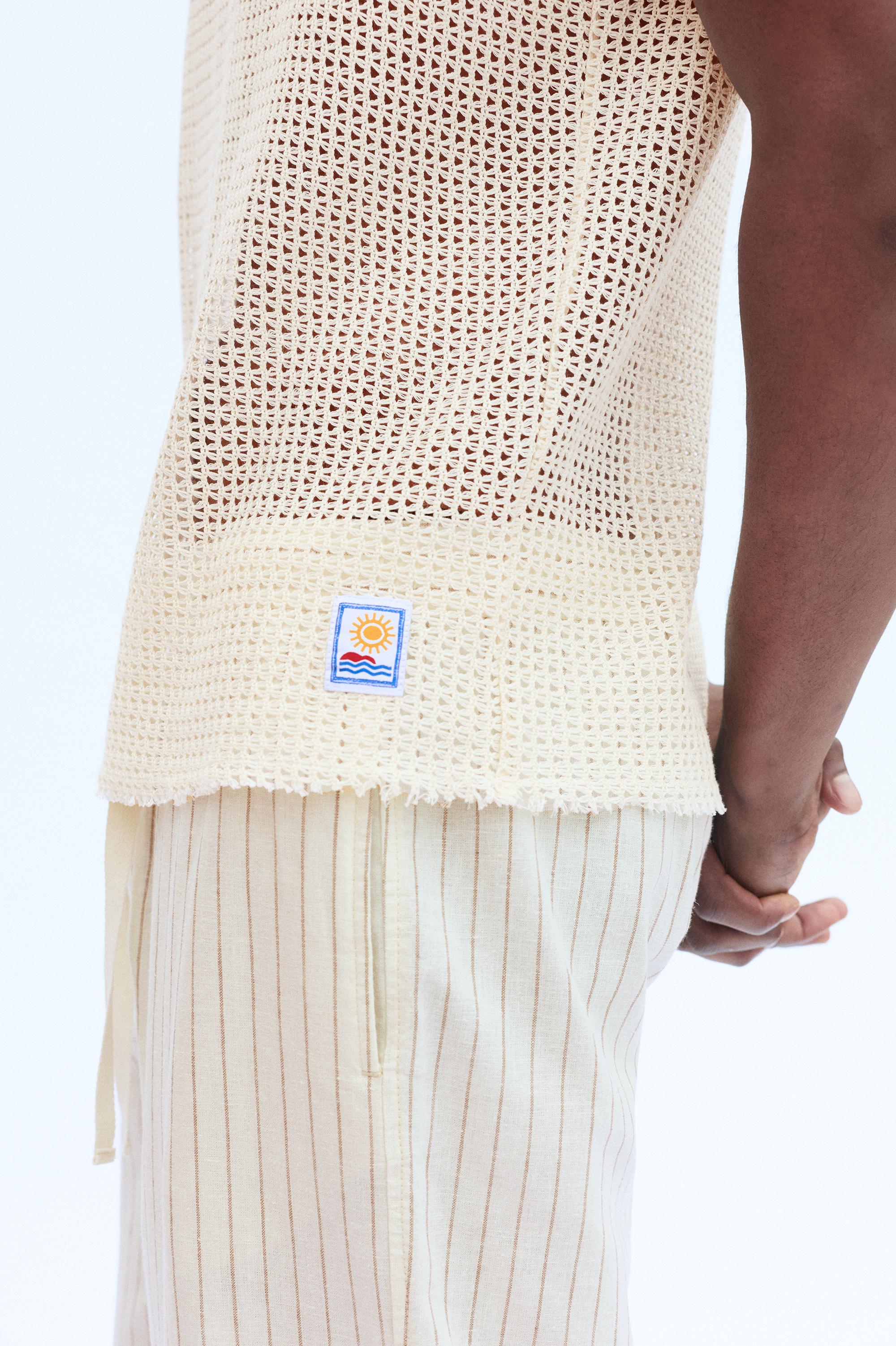 Mesh strappy top — Off white