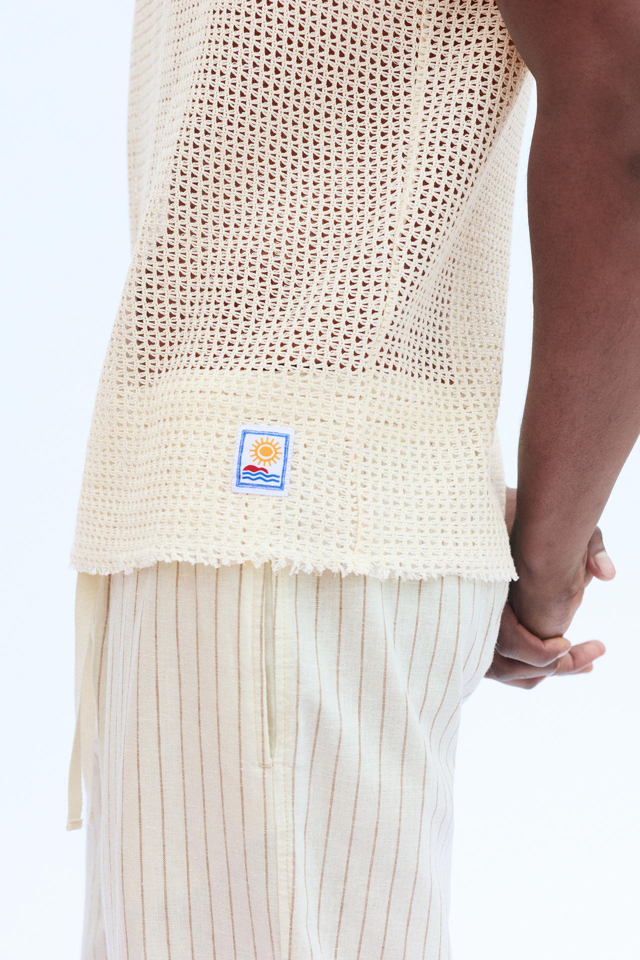 Mesh strappy top — Off white