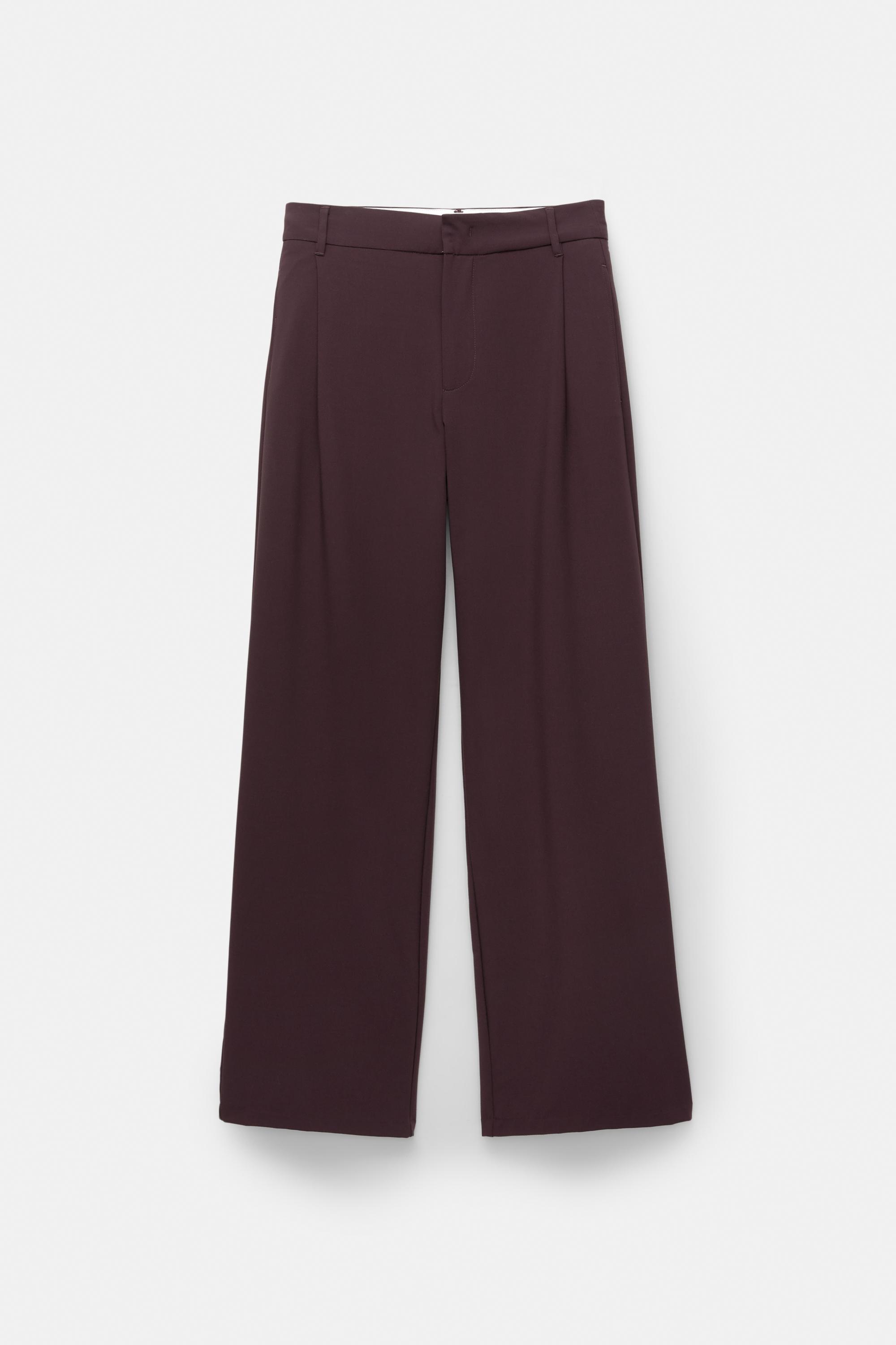 Darted smart trousers — Burgundy