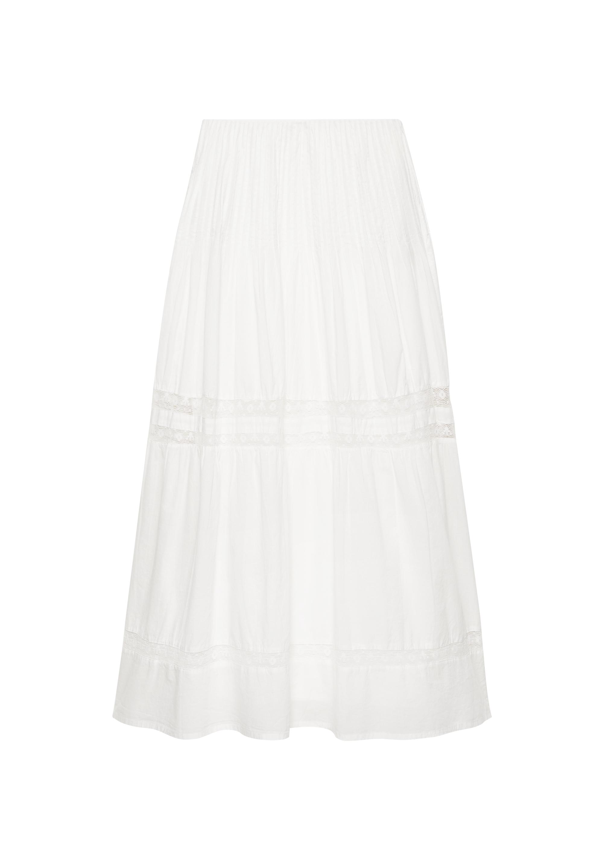 White tiered long skirt — White