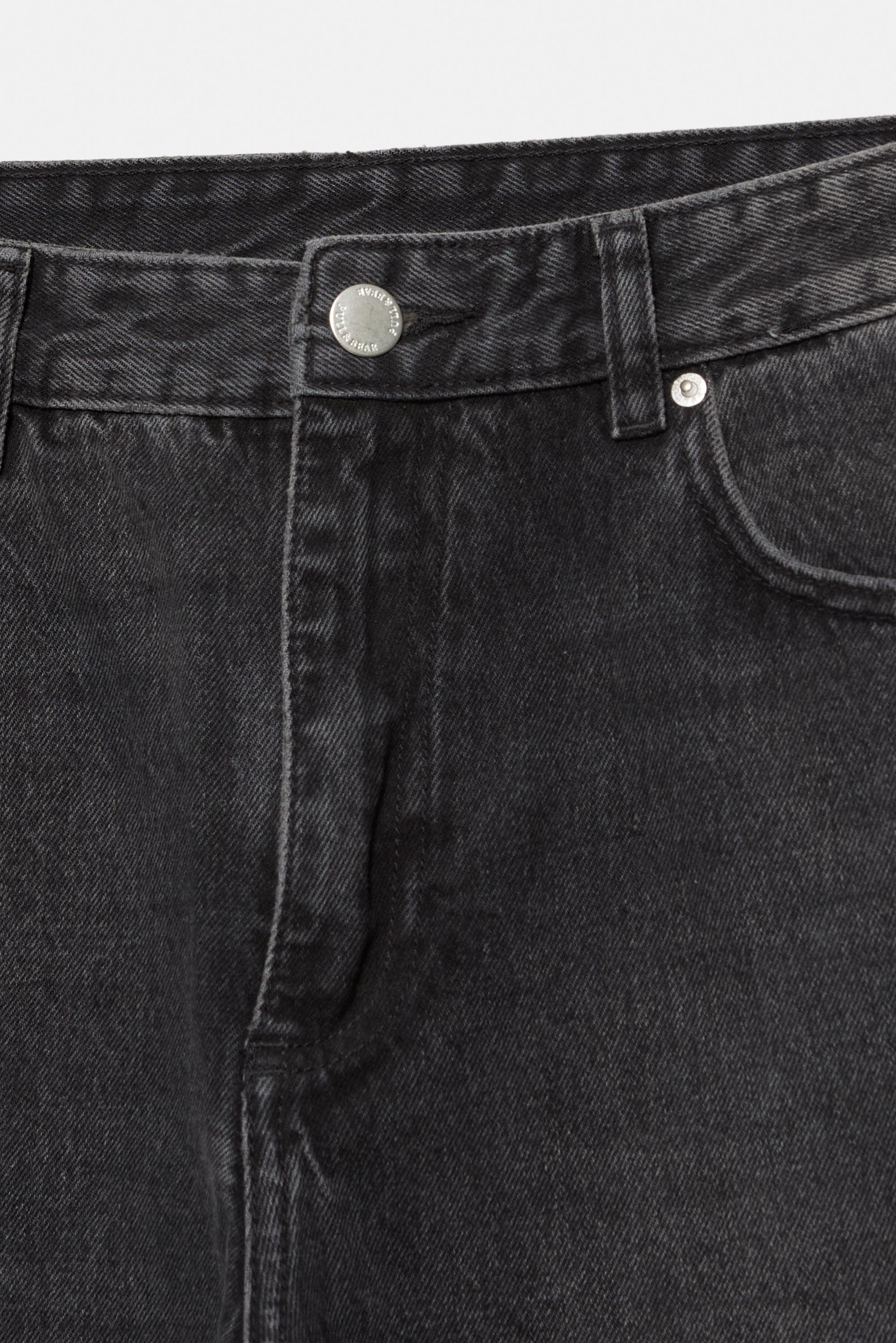 Straight-leg jeans — Faded black