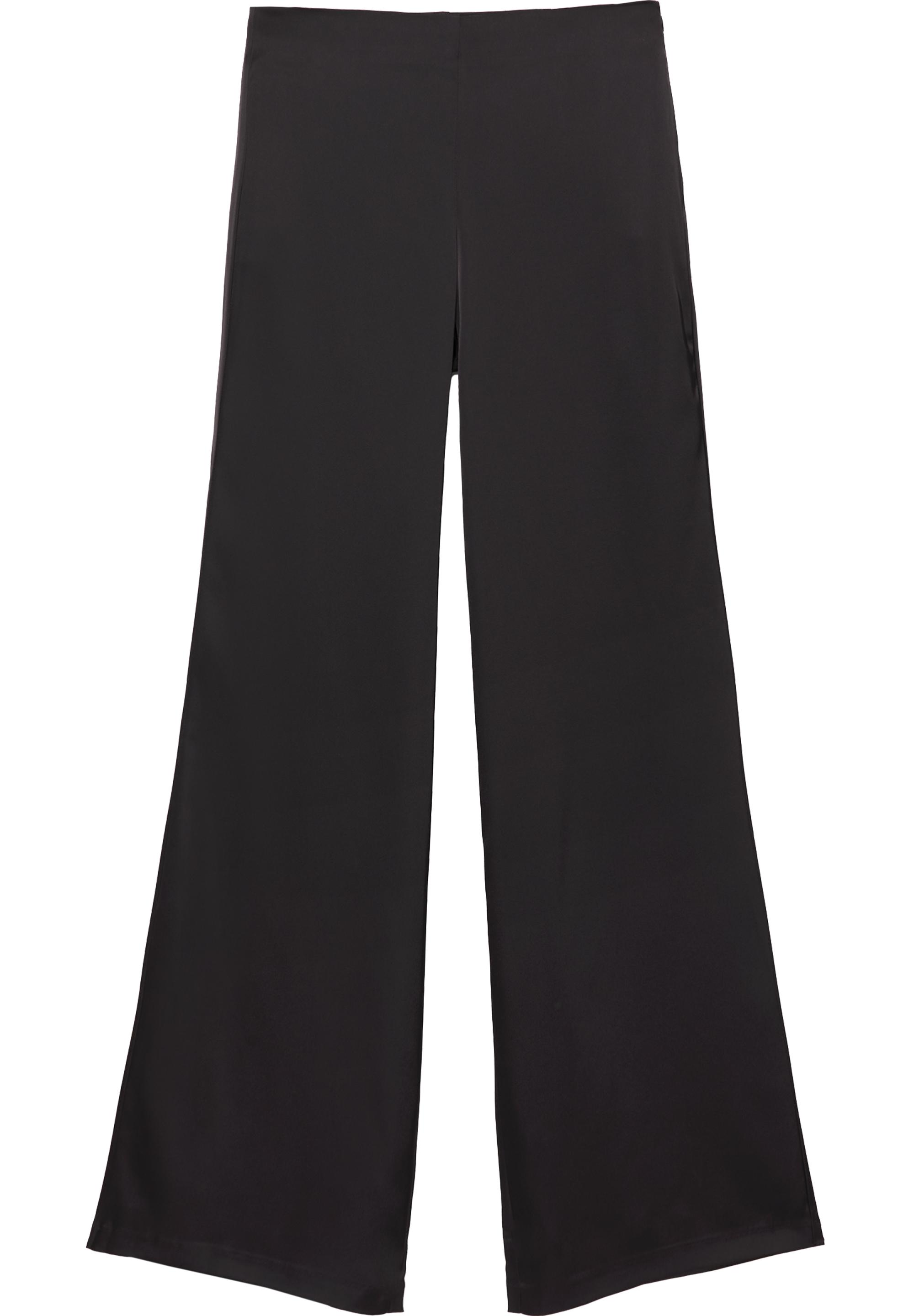 Satin straight-leg trousers — Black