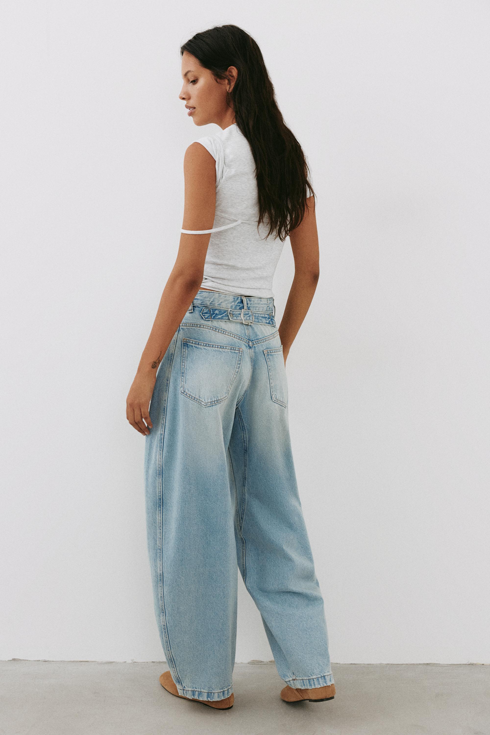 Balloon jeans with belt loops — Pale blue