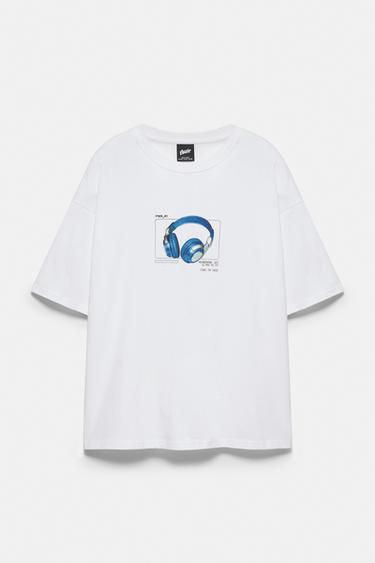 STWD T-shirt with headphones graphic — Off white 6