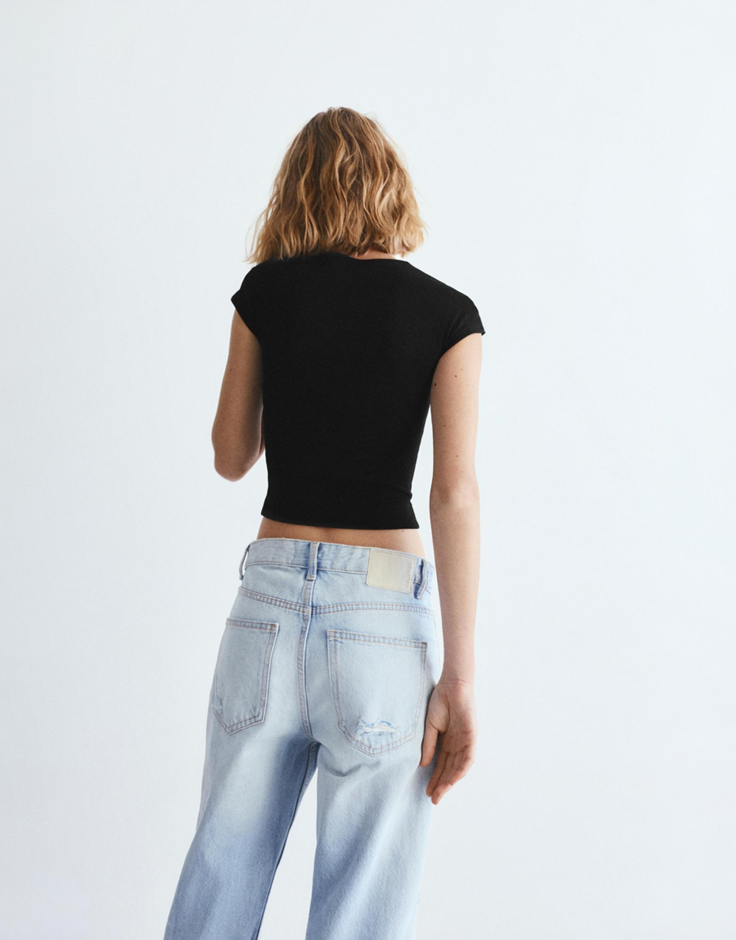 Dar Kesim Kısa Kollu Tişört - Görsel 31