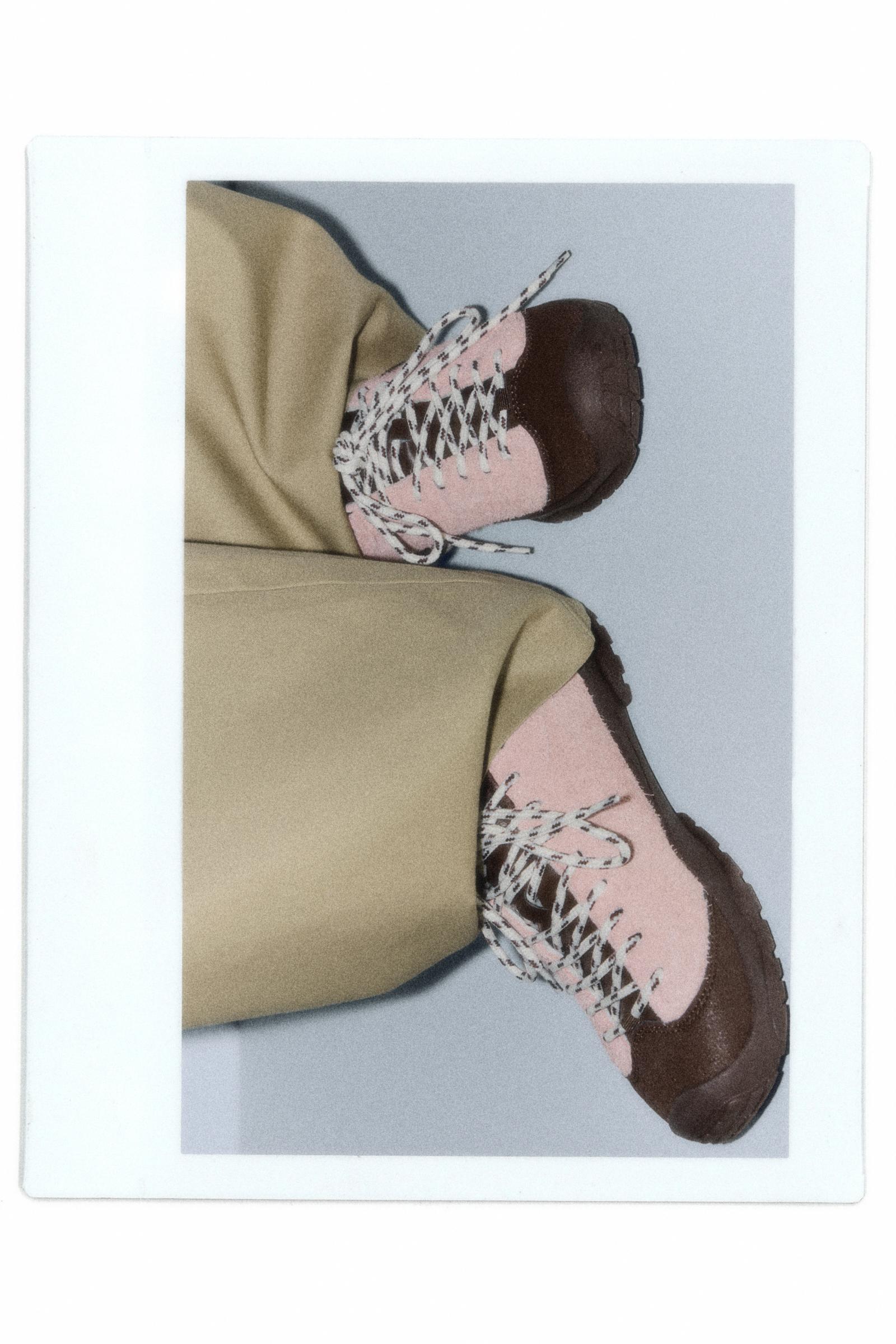Leather trekking trainers — Pink