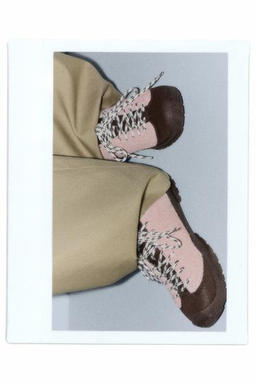 Leather trekking trainers — Pink 2