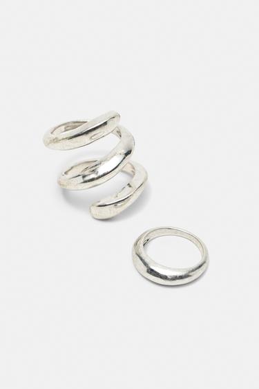 Pack of 4 stone rings — Silver 4