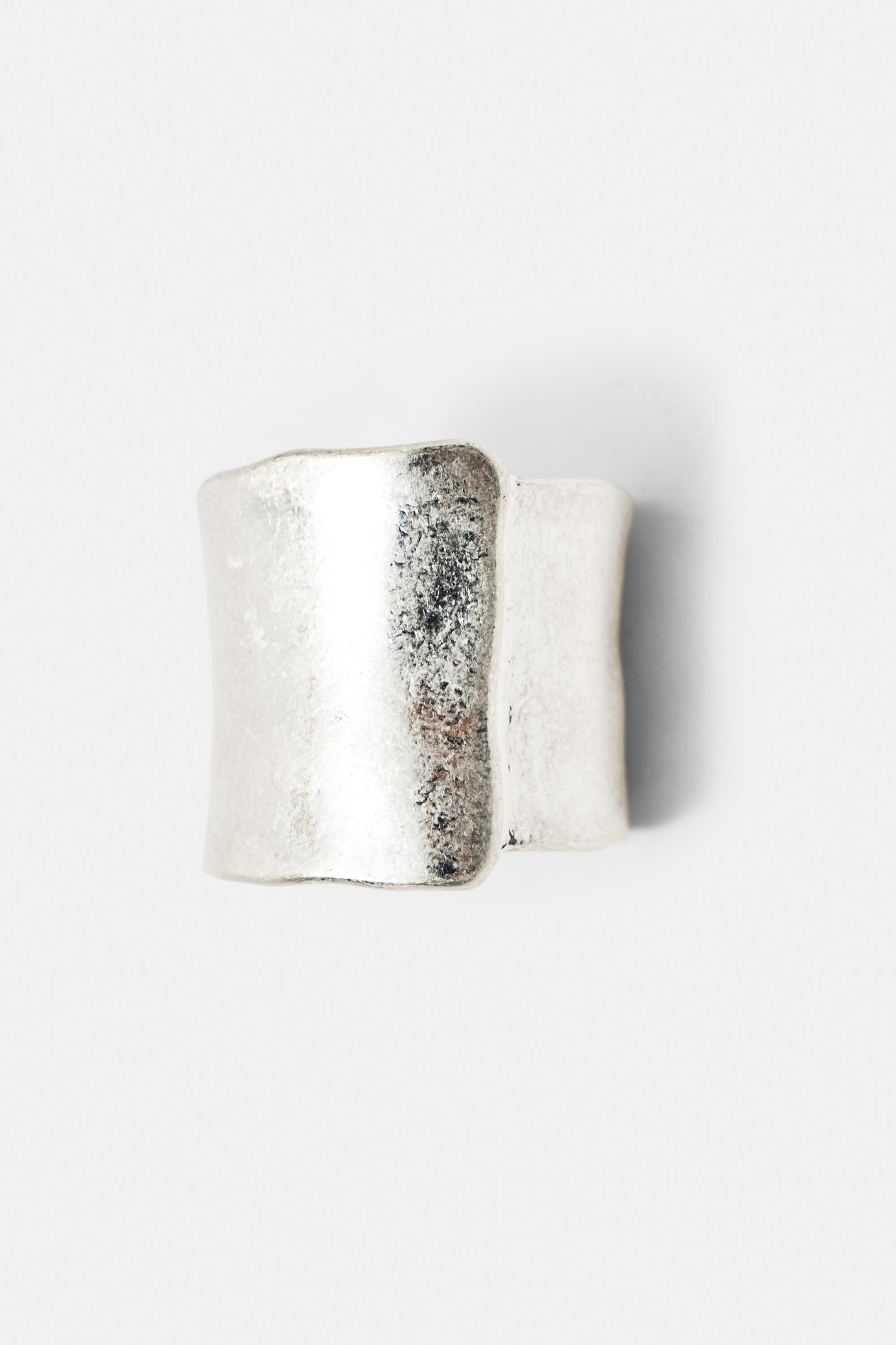 Pack of 2 irregular rings — Silver
