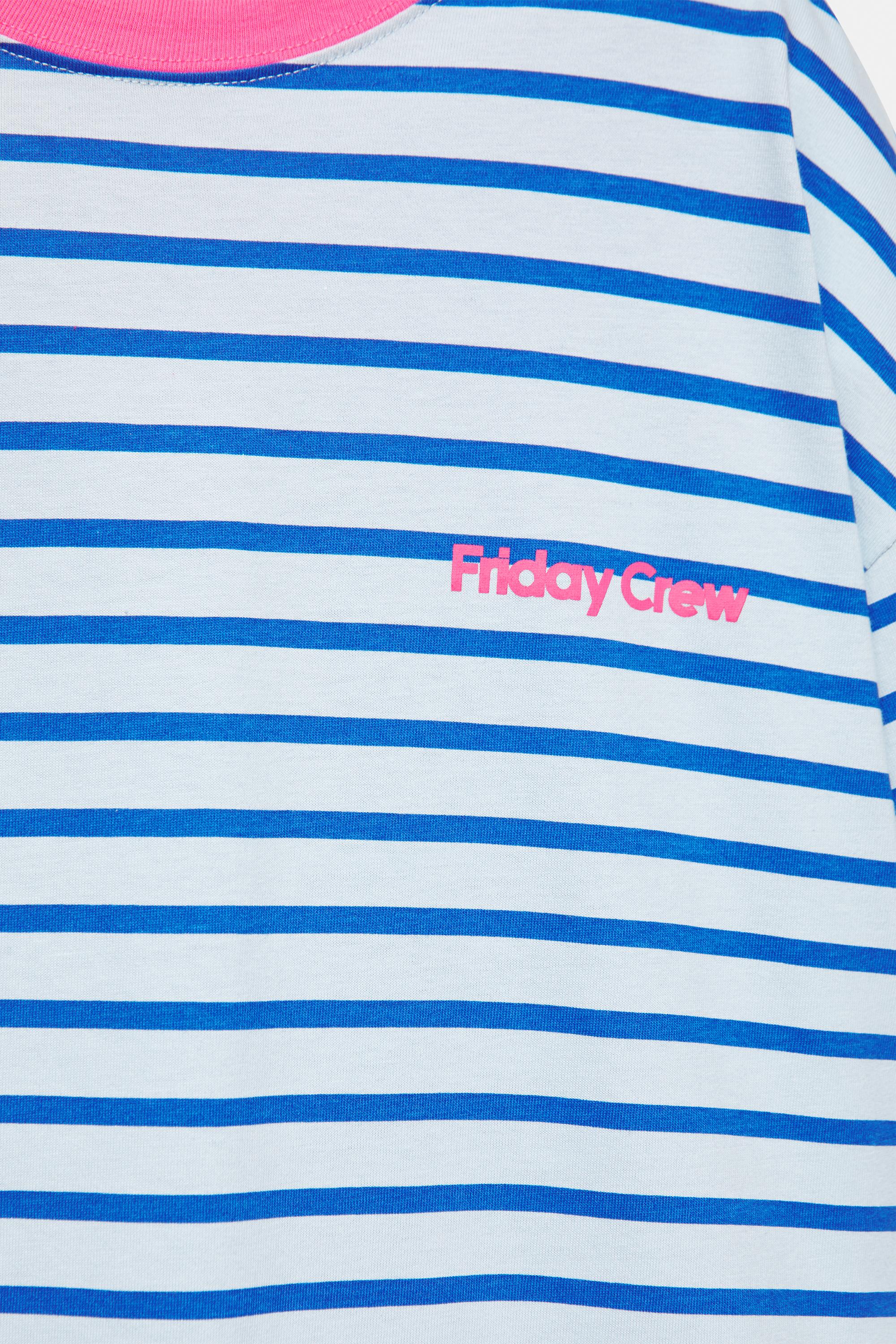 Striped short sleeve T-shirt — Deep blue