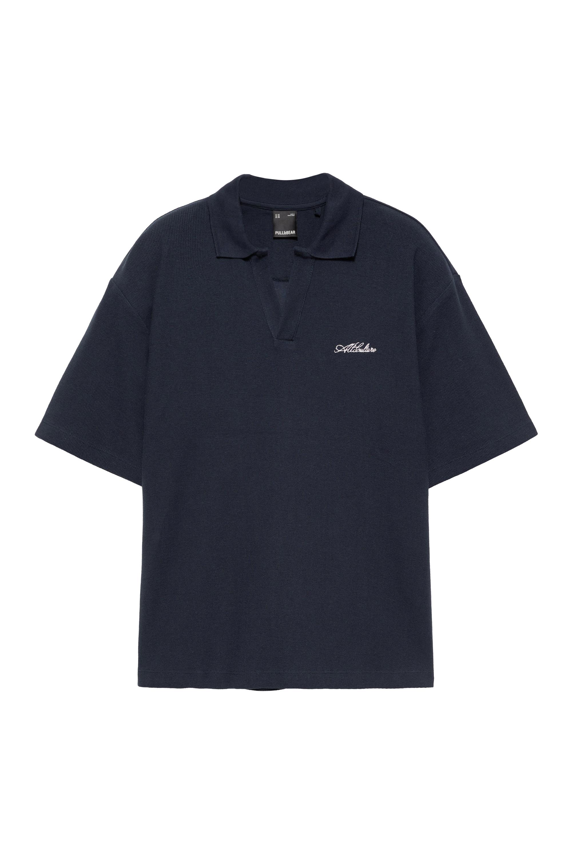 Pull&Bear Kısa kollu gofre polo t-shirt