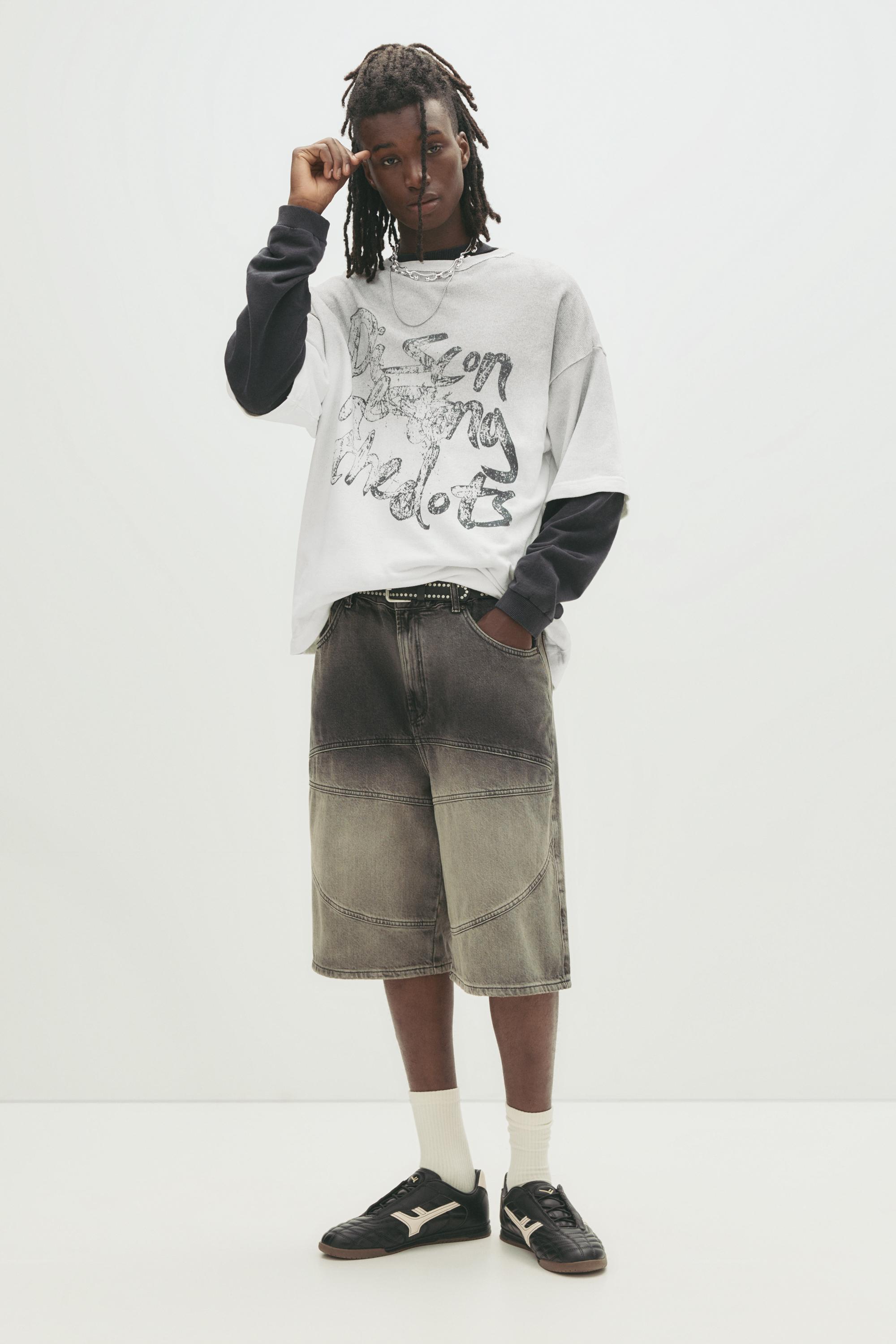 Kurzarm-Strick-T-Shirt