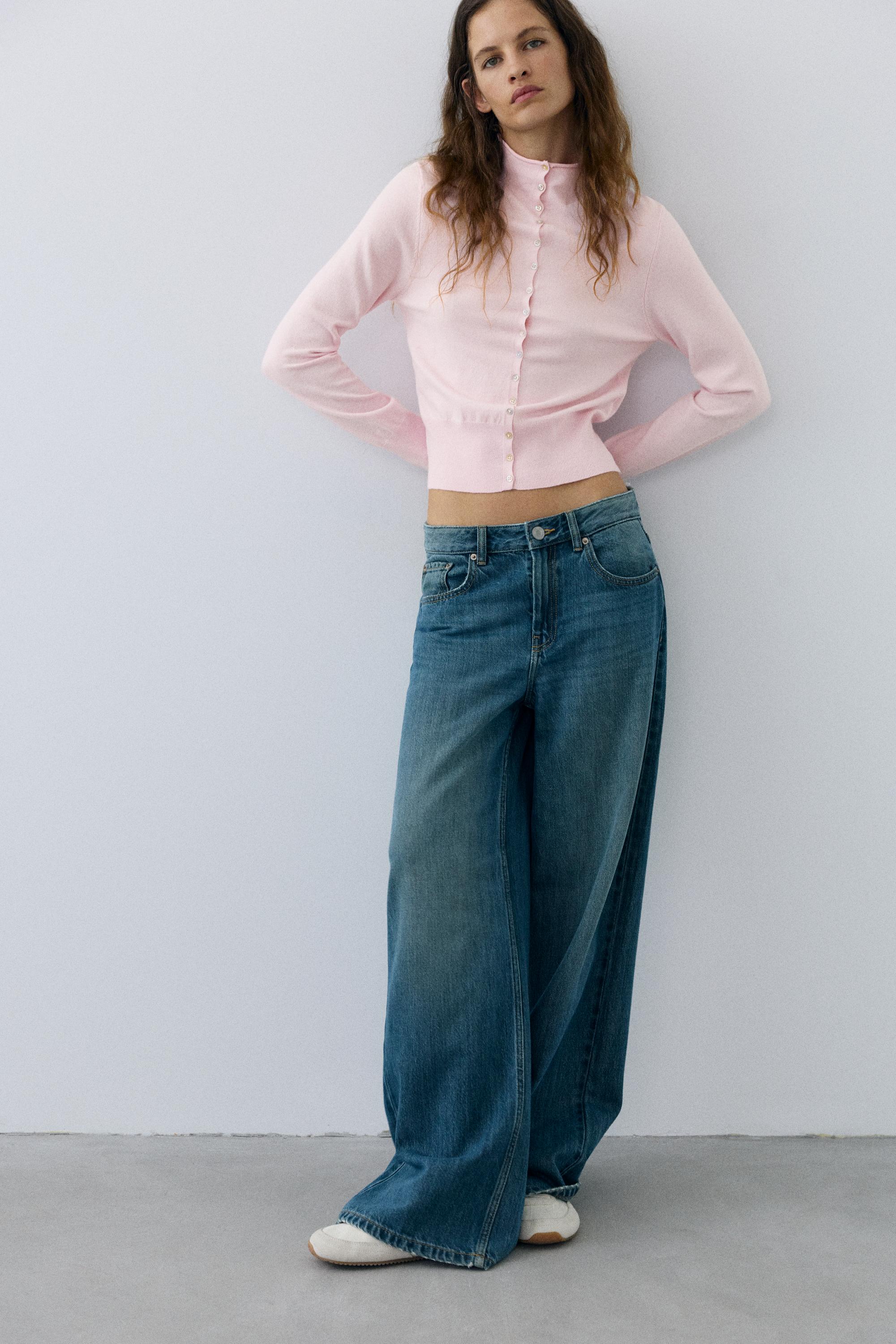 High-neck cardigan — Dusty pink