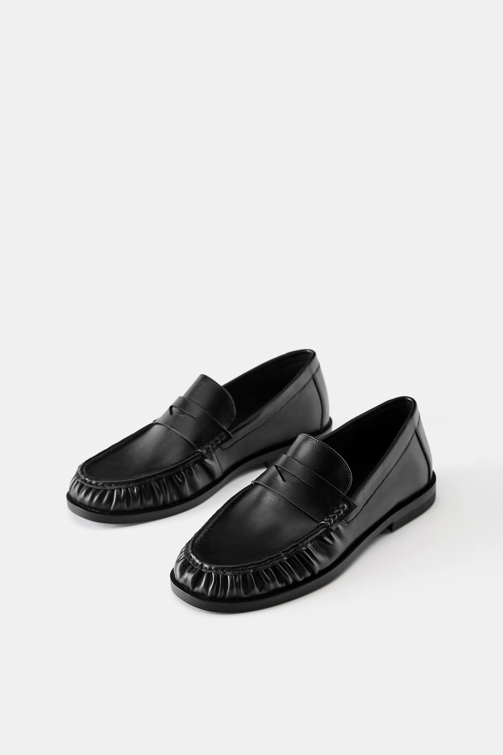 Gathered loafers — Black