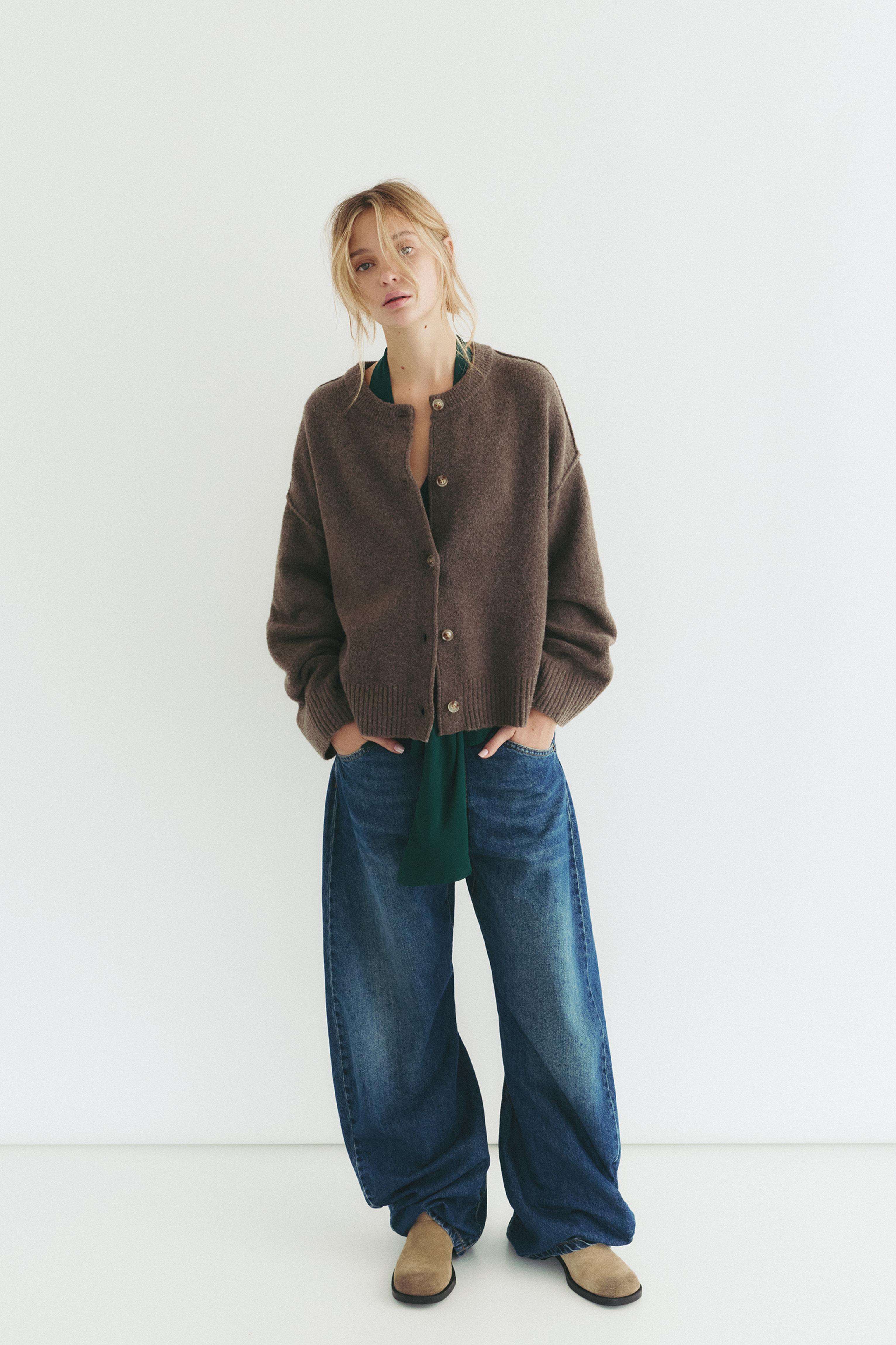 Soft knit cardigan — Brown