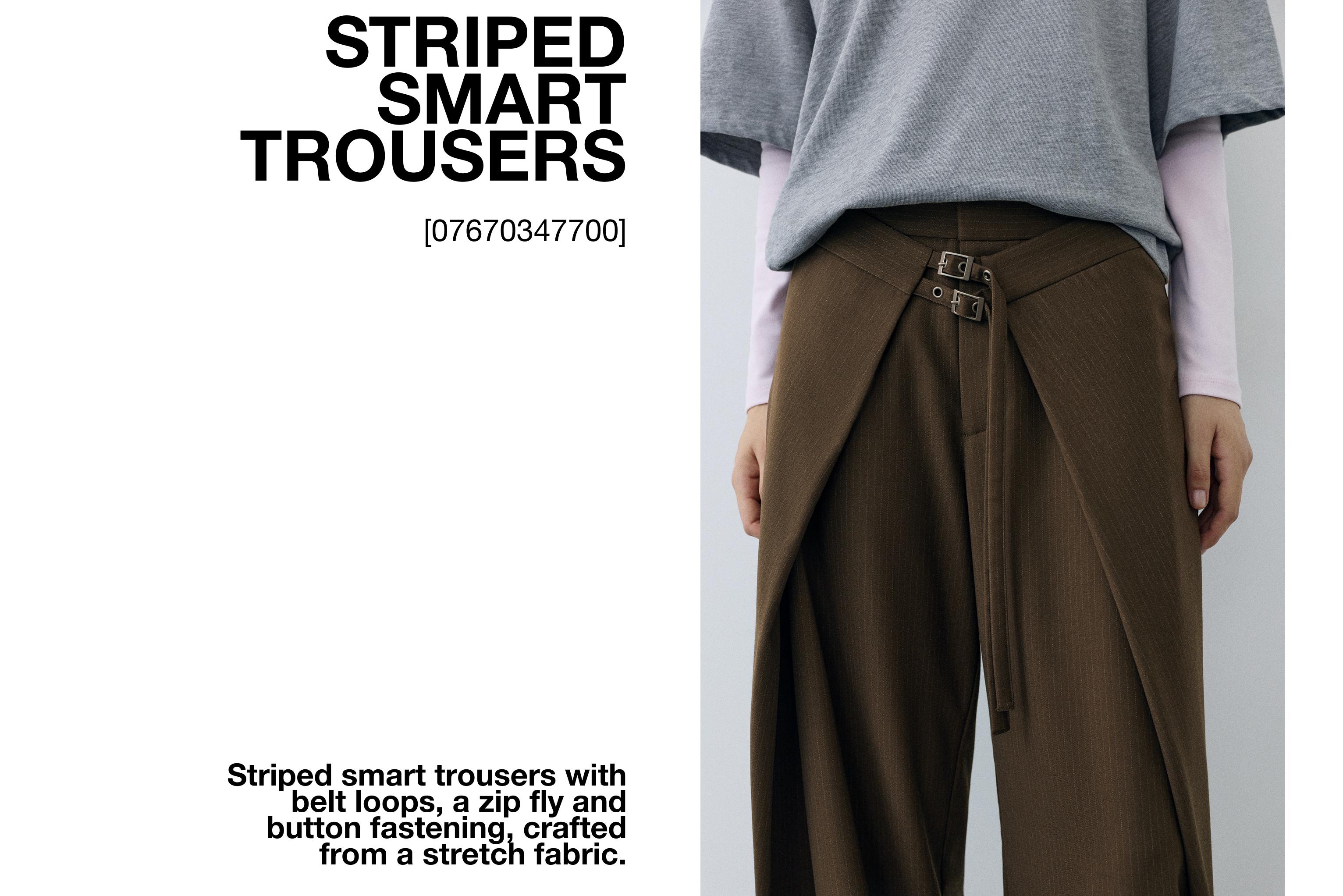 Darted buckled smart trousers — Brown