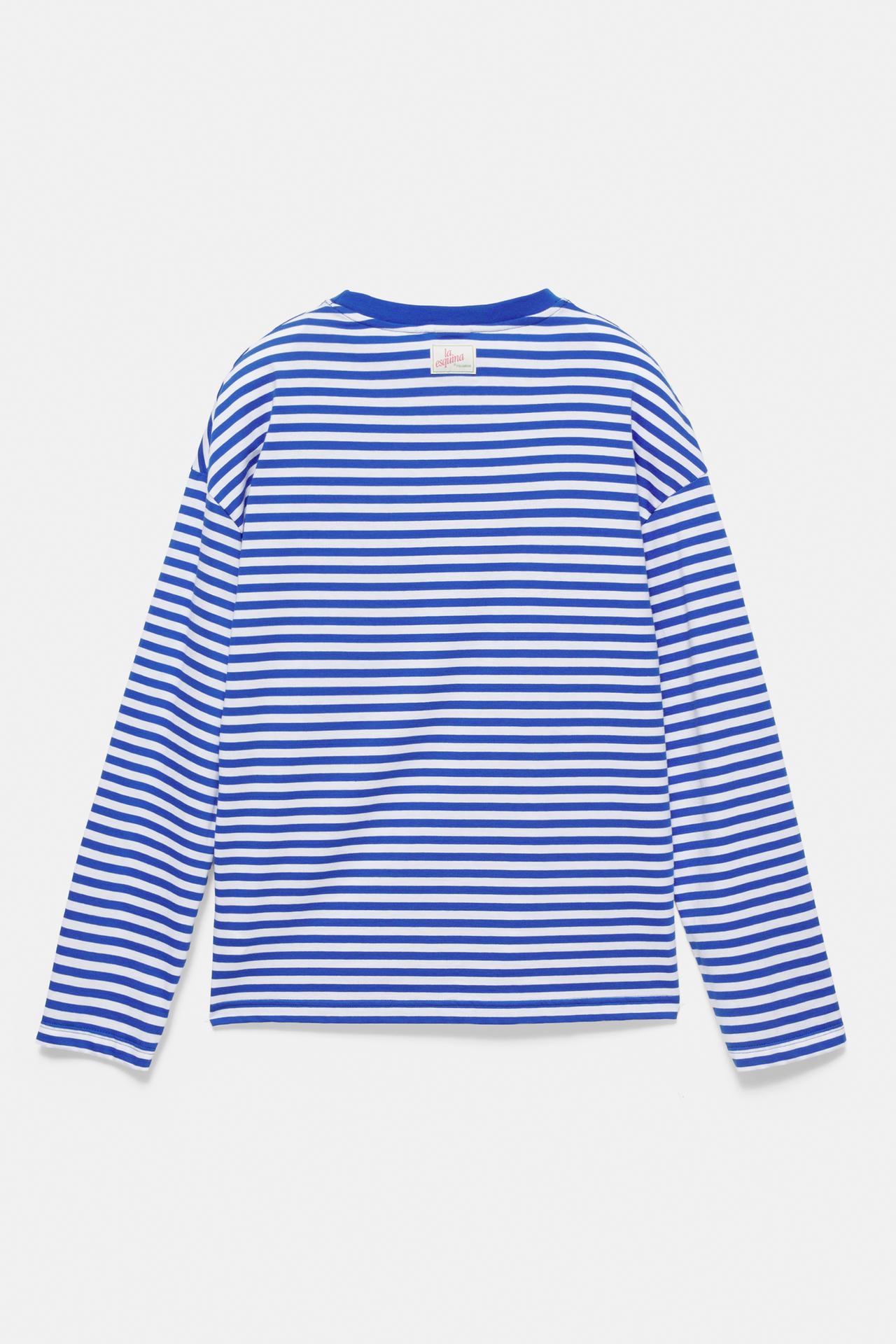 Morriña striped long-sleeve T-shirt — Deep blue