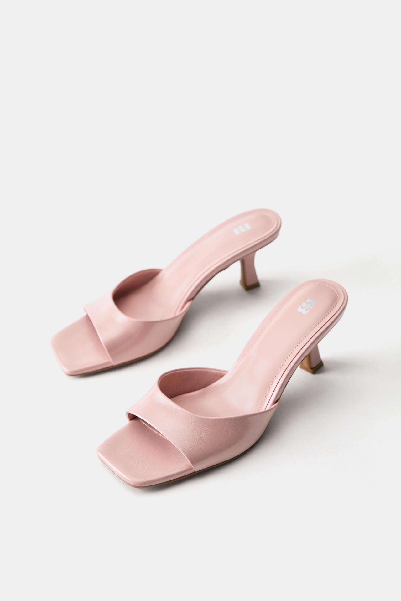 Heeled mule sandals — Pink