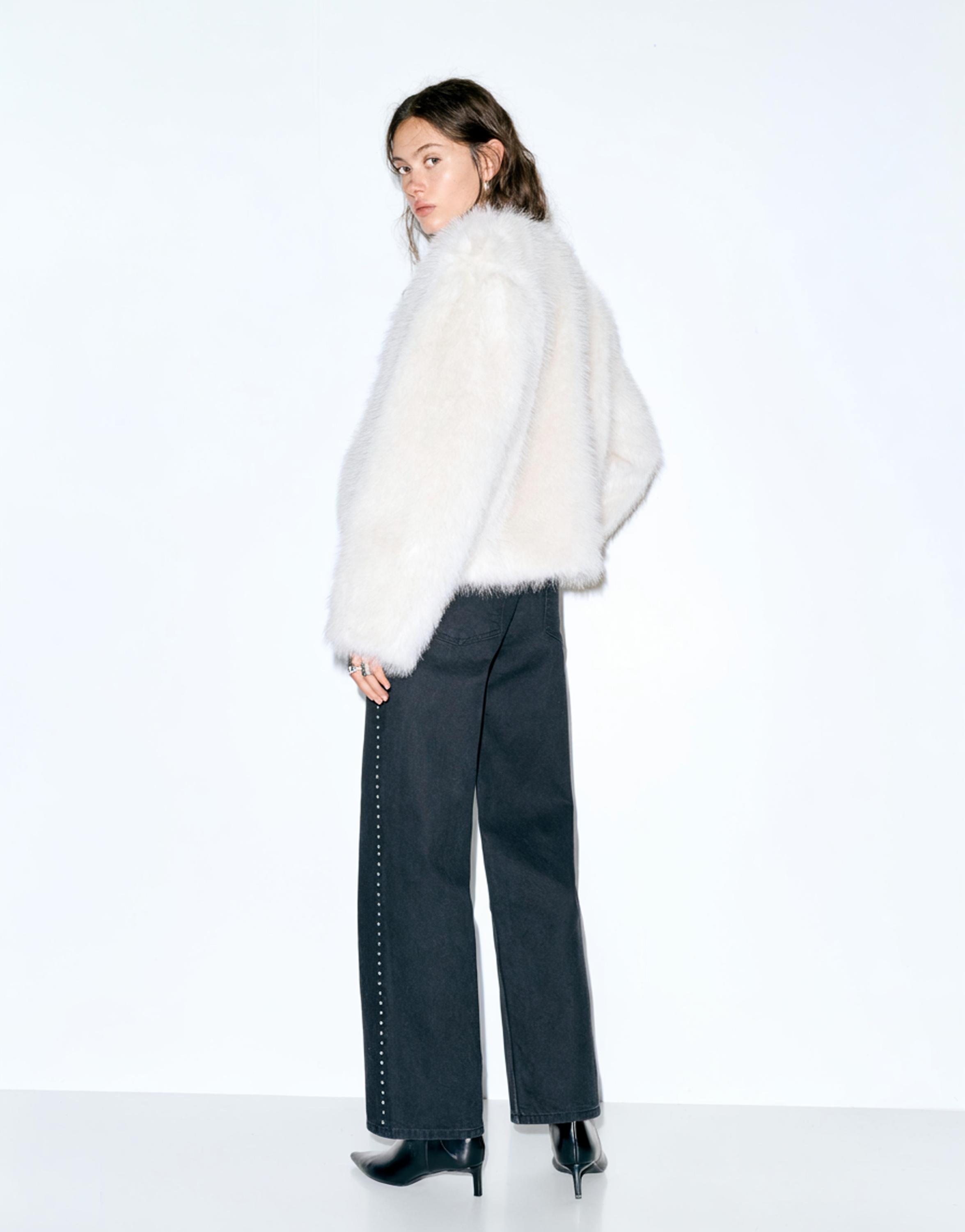 Suni kürk ceket - Görsel 11