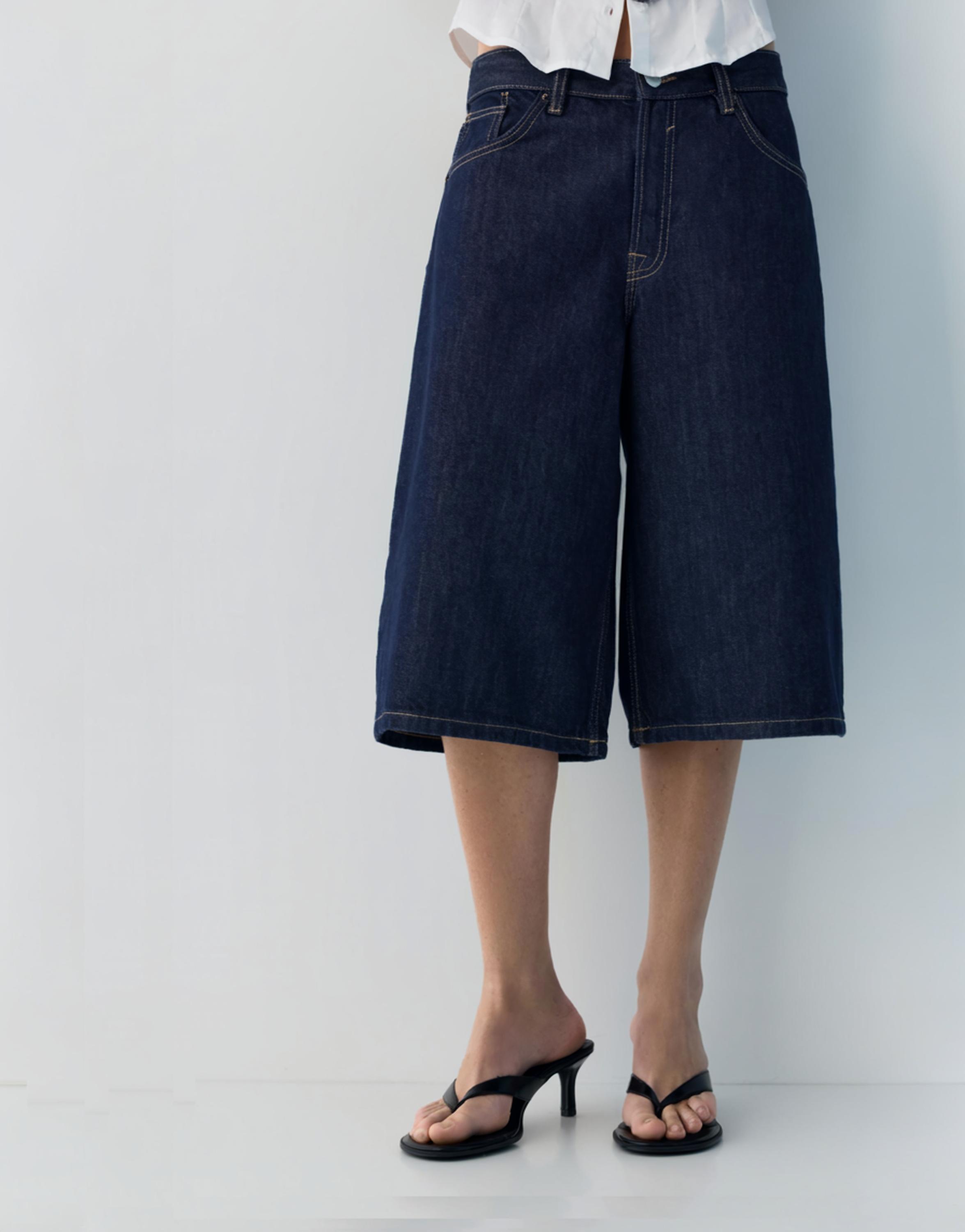 Düşük bel denim şort - Görsel 45