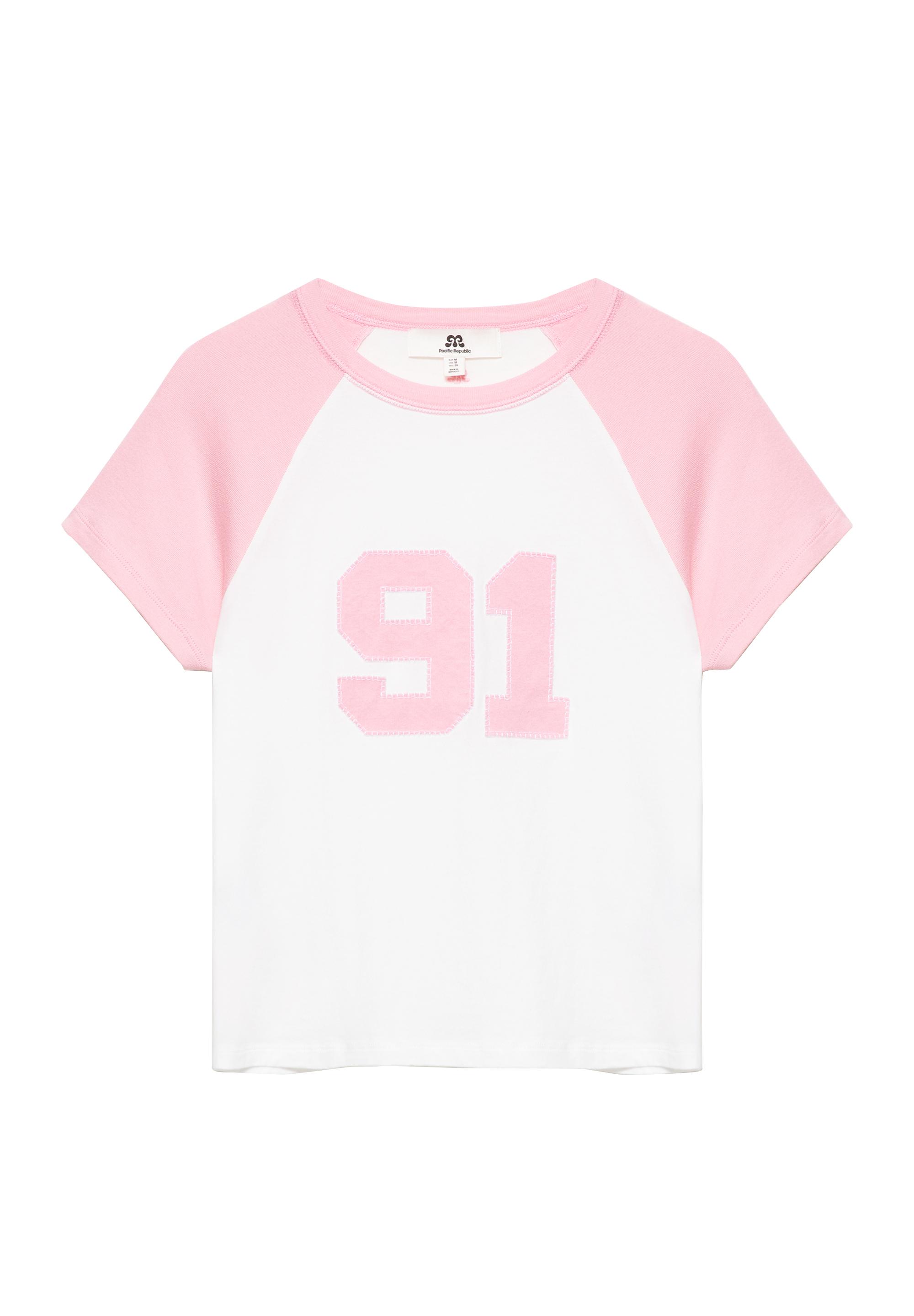 Number raglan T-shirt — Ice