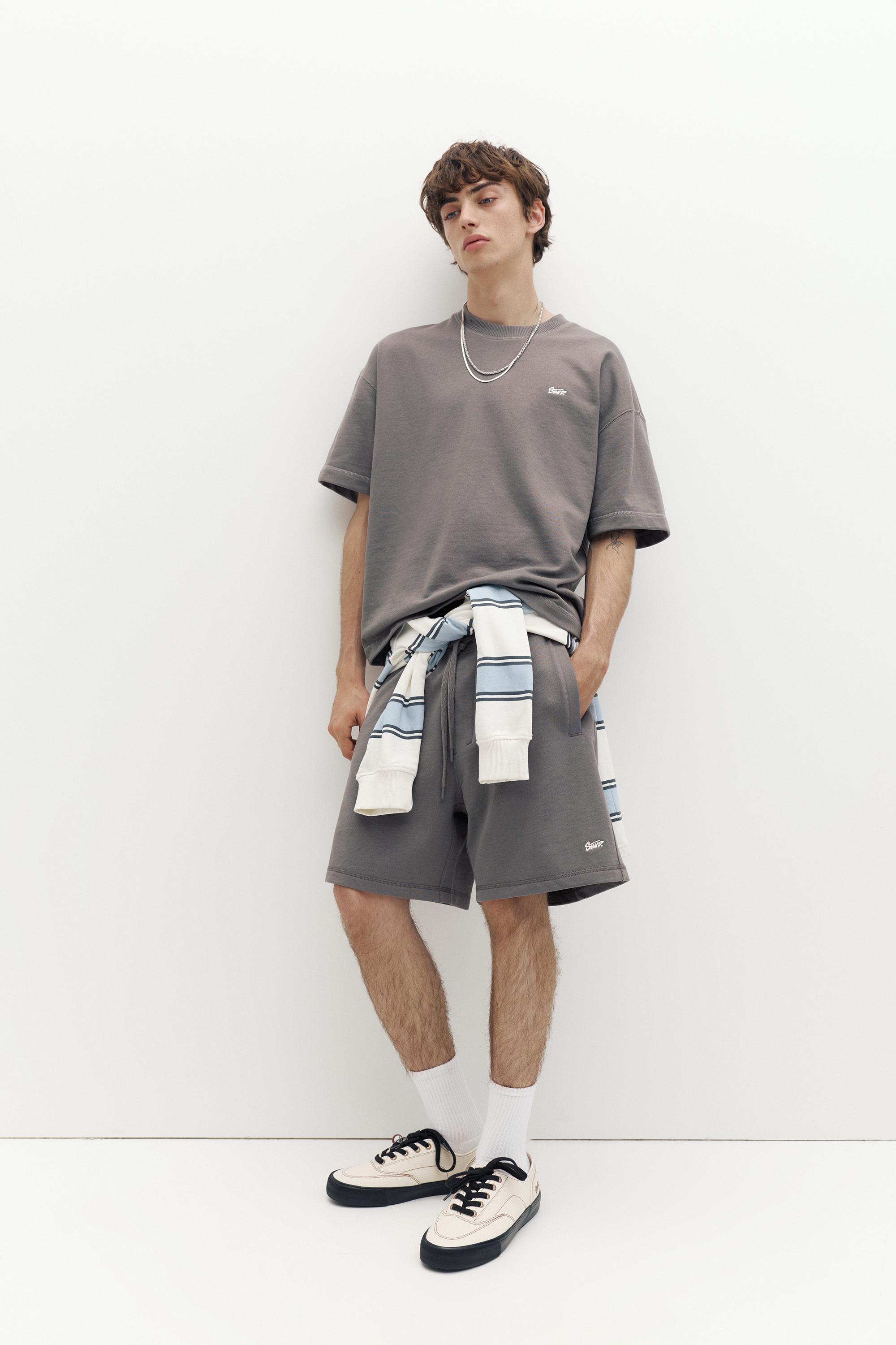 Logolu jogger bermuda şort - Görsel 147