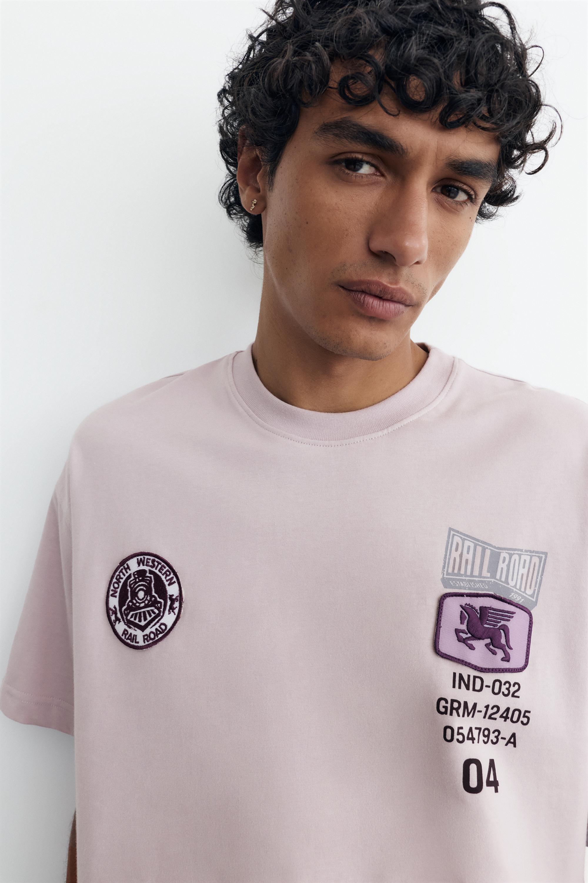 Boxy-fit graphic T-shirt — Lilac