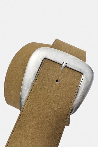 Asymmetrical buckle belt — Khaki-t 4