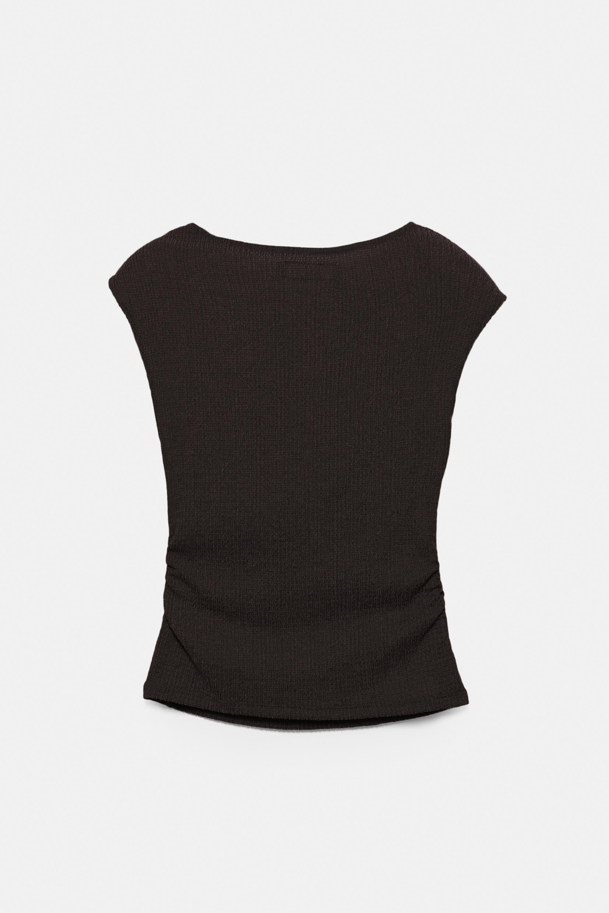 Crepe top — Brown